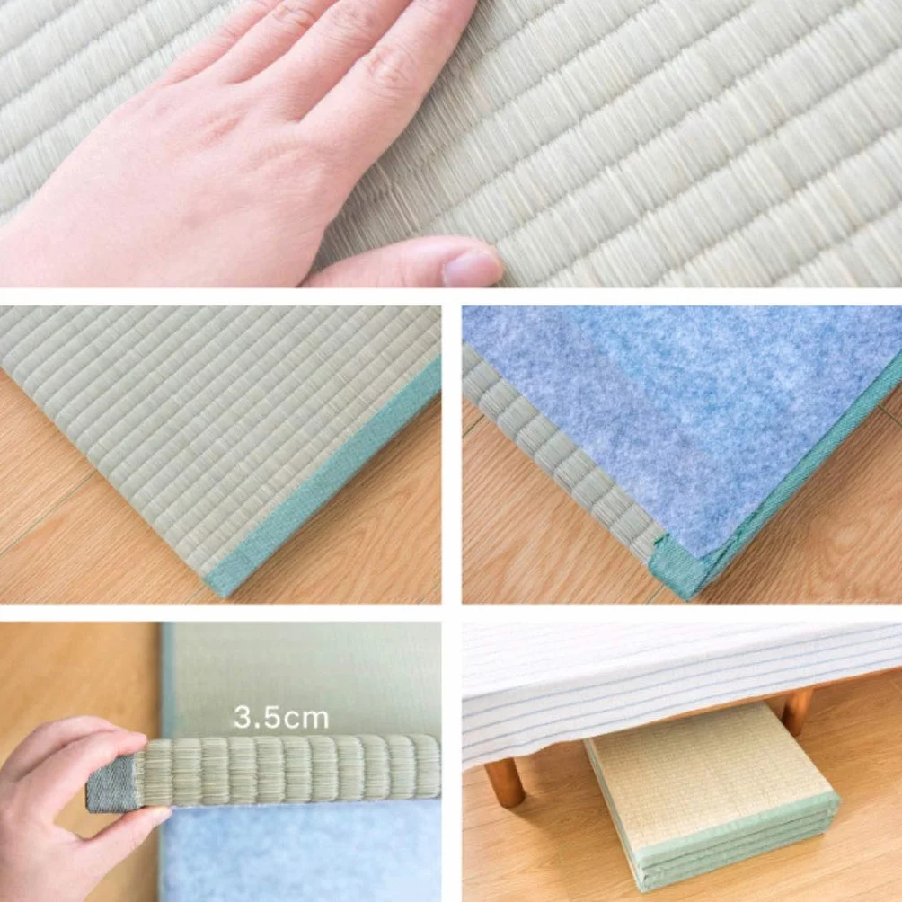 Japońska tradycyjna mata tatami/materac futon, mocny i wygodny, naturalna trawa/składany, łatwy do złożenia, idealny do łóżka, medytacji, jogi, Zen-Room/japońskiego aromatu herbaty, 3,5 cm grubości,