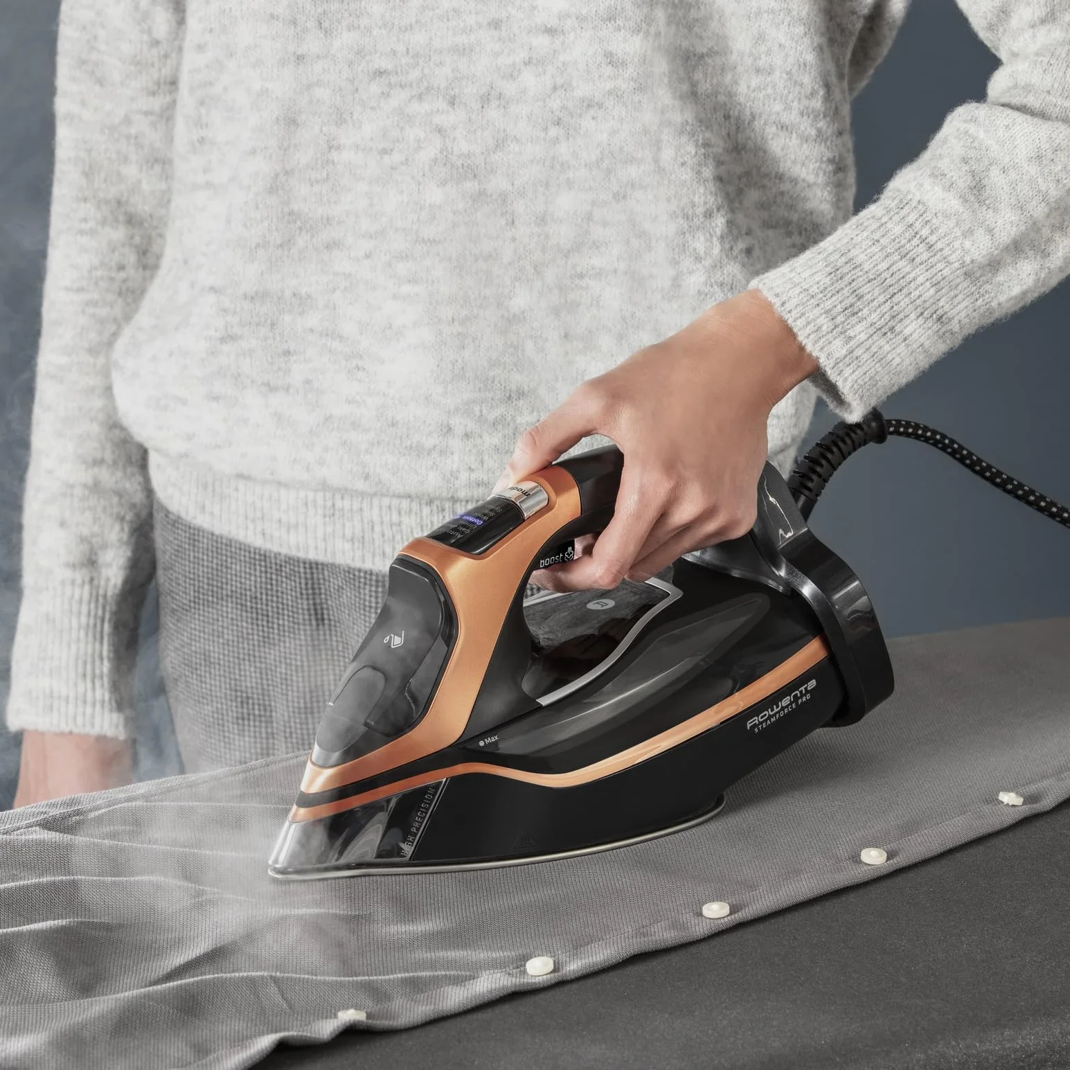 Rowenta Steamforce Pro żelazko parowe 3200 W 350 ml 300 g/min antykamieniowy automatyczne wyłączanie DW9520
