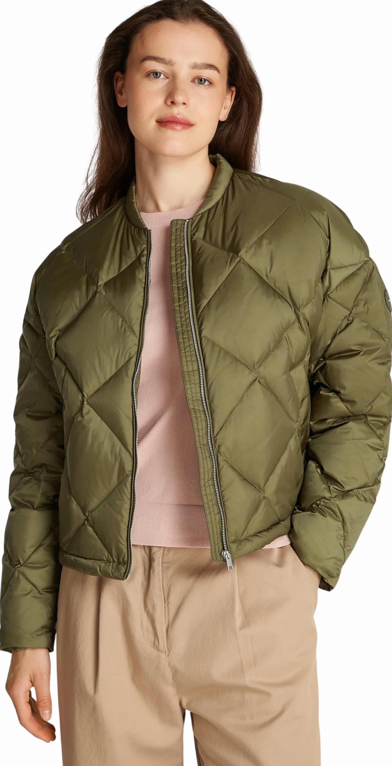 Tommy Hilfiger Chinosy Kobiety Casualowa Pikowana Bomberka Puchowa Ww0ww44342