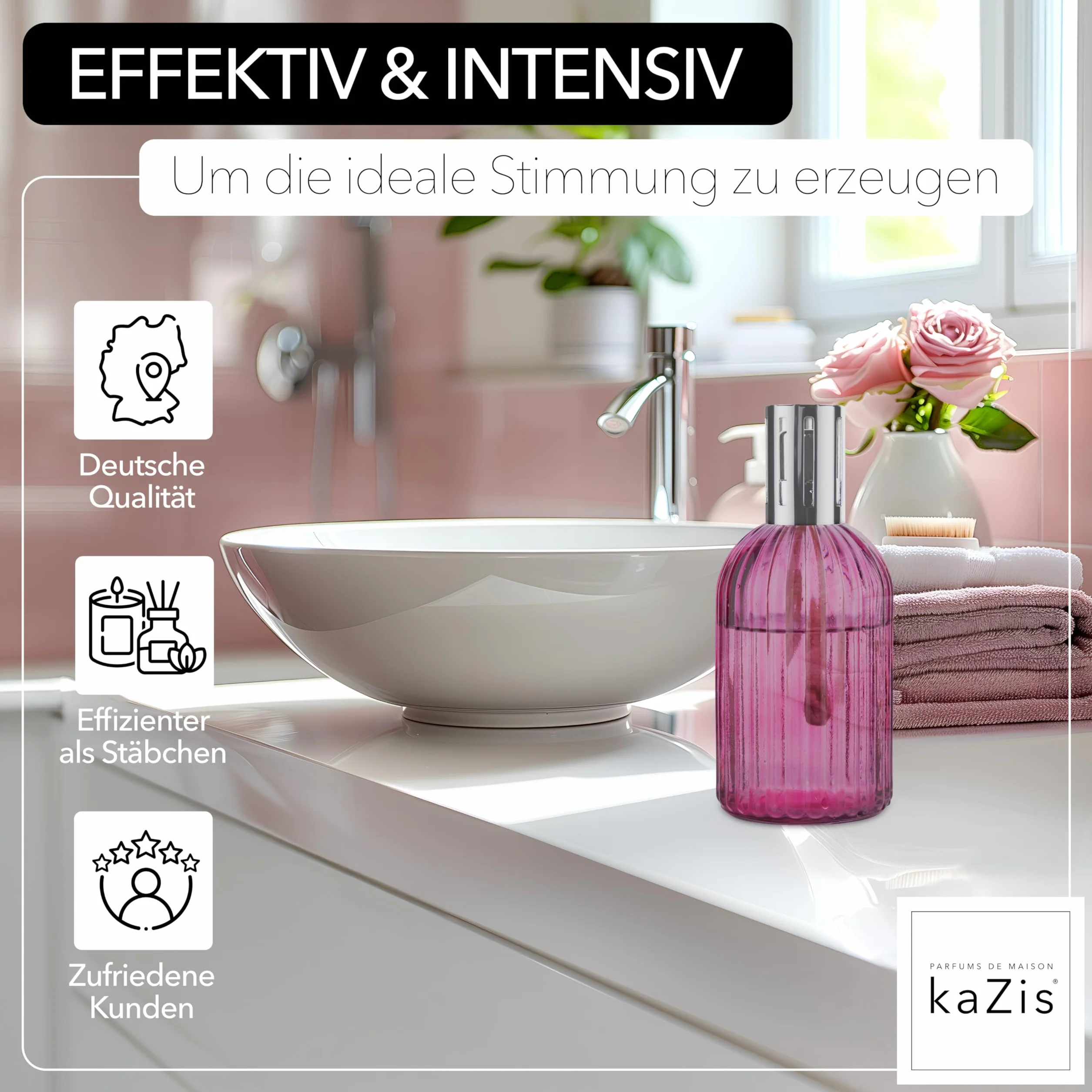 KAZIS® I katalityczna lampa zapachowa I szkło I XXL I 400 ml (czerwone wino/bordeaux/rubin)
