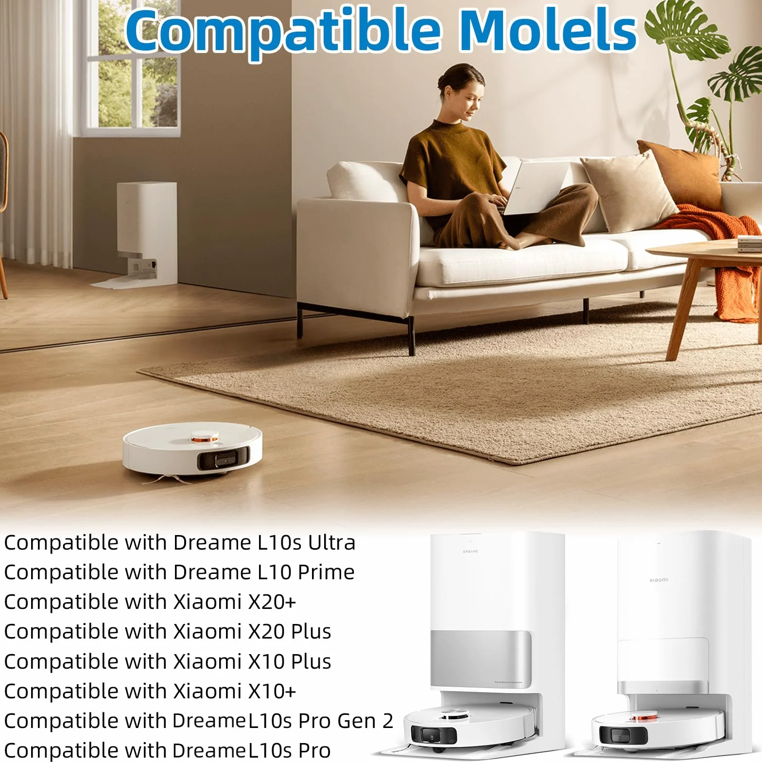 Zestaw Akcesoriów Zamiennych do Dreame L10 Prime/L10s Ultra/X20 Plus/L10s Pro Gen 2/X10+ Robot Vacuum Cleaner