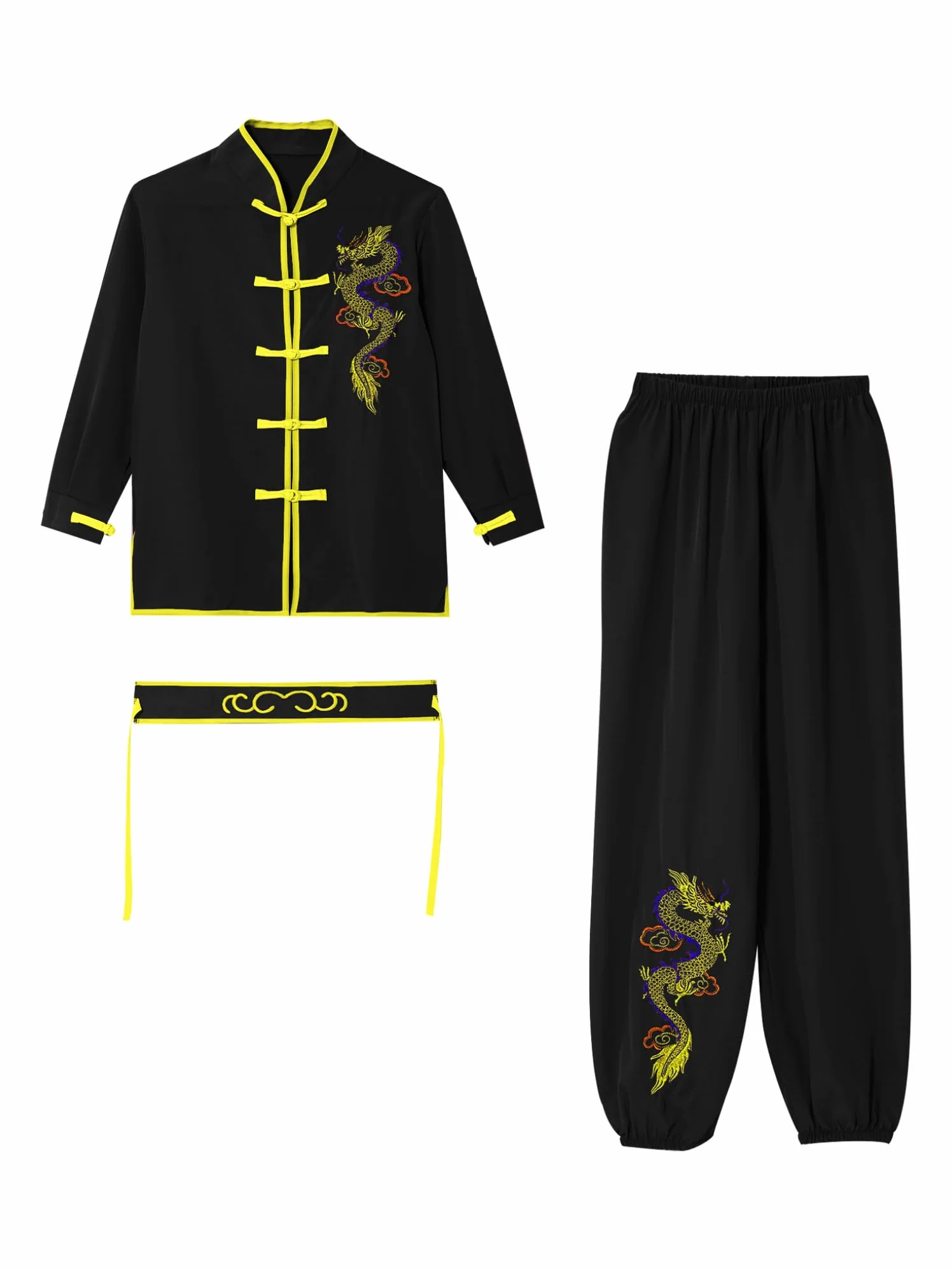 Oyolan Unisex Odzież Sztuki Walki Tai Chi Dziecko Tradycyjny Chiński Kostium Kung Fu Strój 3-16 lat