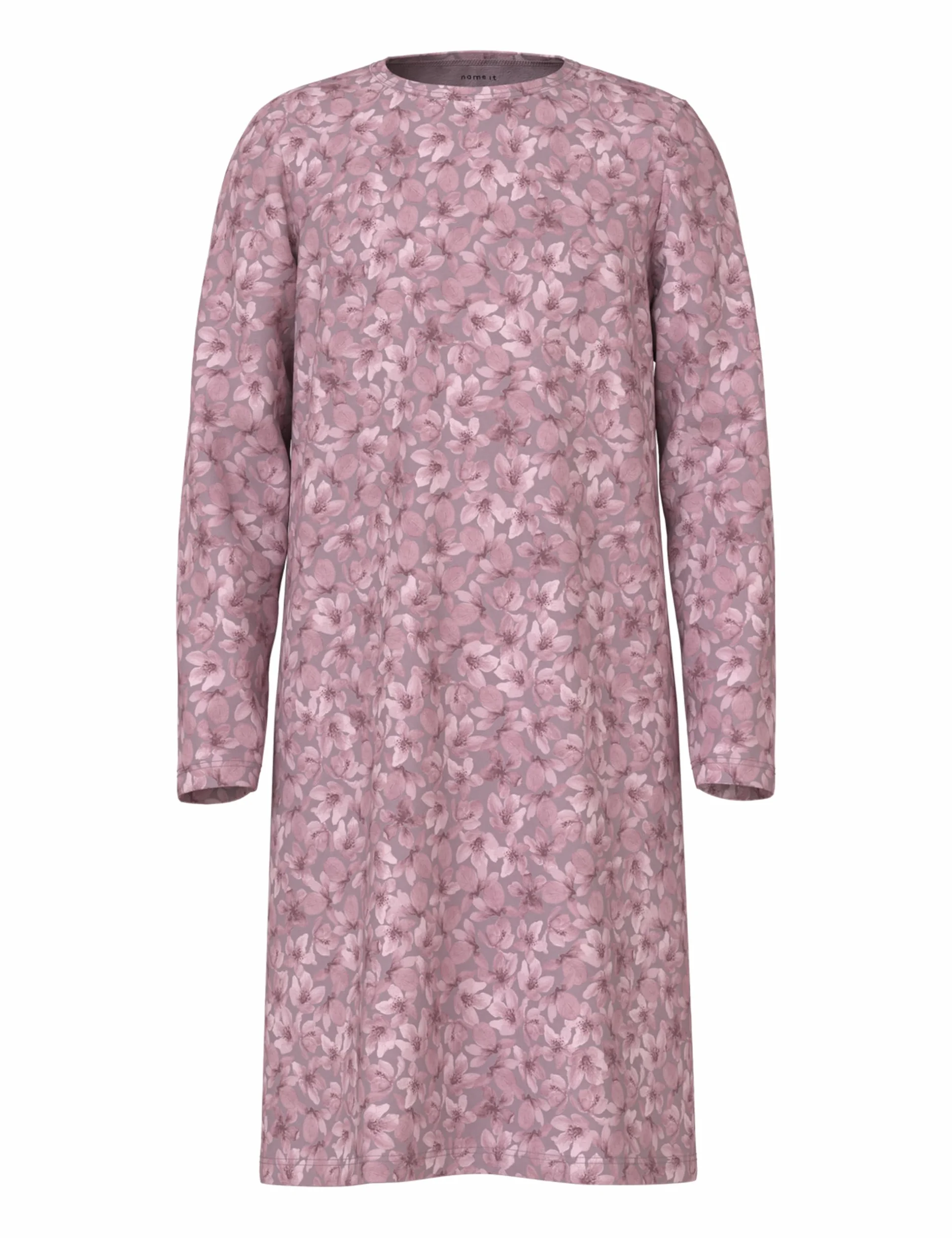 NAME IT Dziewczęca NKFNIGHTGOWN LS Flower NOOS koszula nocna, Mauve Shadows, 110/116, Mauve Shadows, 110/116 cm