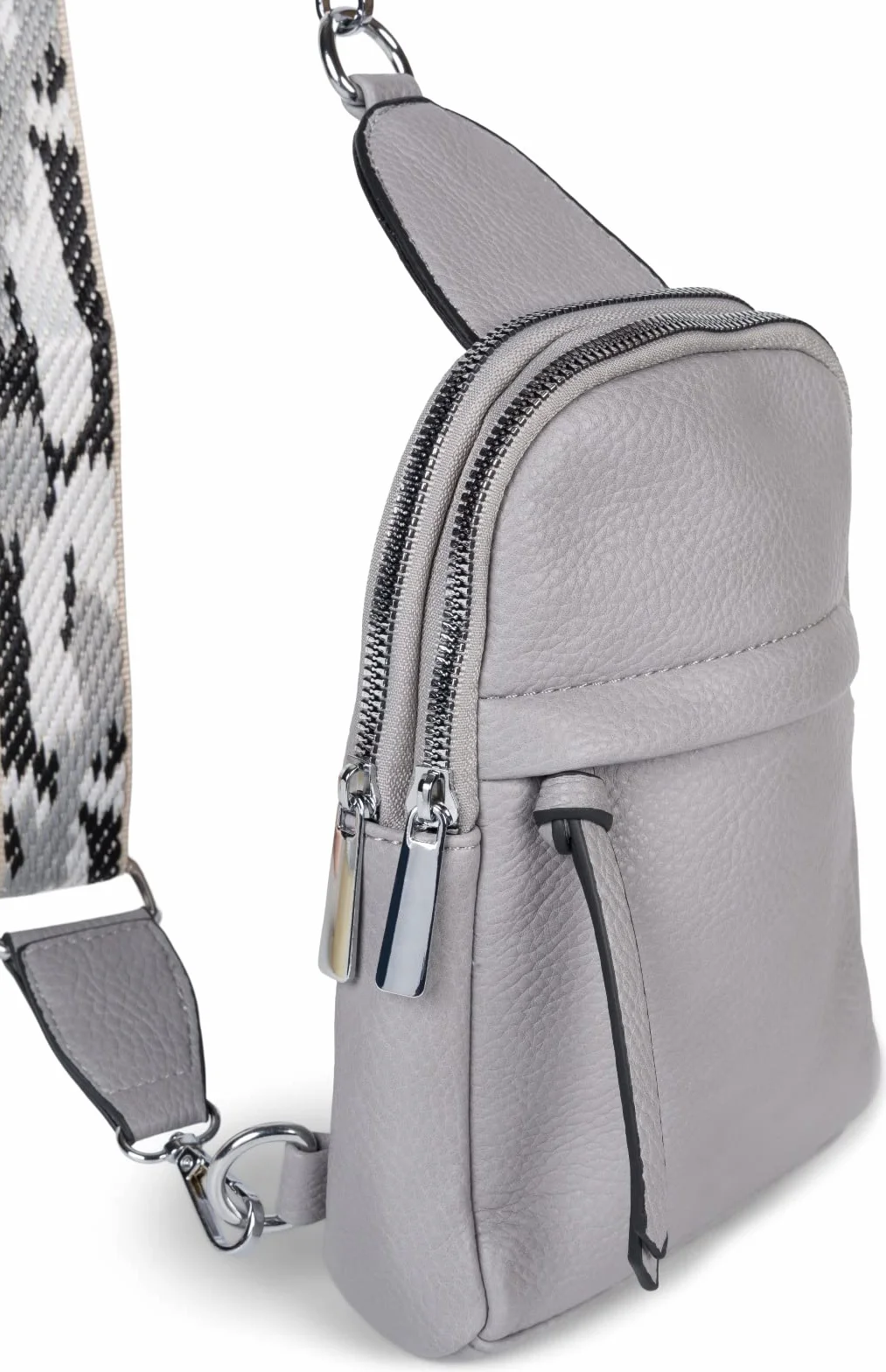 styleBREAKER Damski plecak One Shoulder, wzorzysty pasek na ramię, jednokolorowa torba crossbody, plecak miejski, Sling Bag 02012387