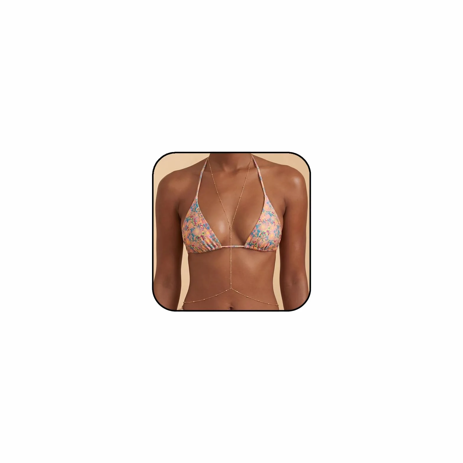 Gold Plated Body Chain for Women, Adjustable Rhinestone Layered Belly & Waist Chain, Sexy Back Jewelry for Beach Vacation