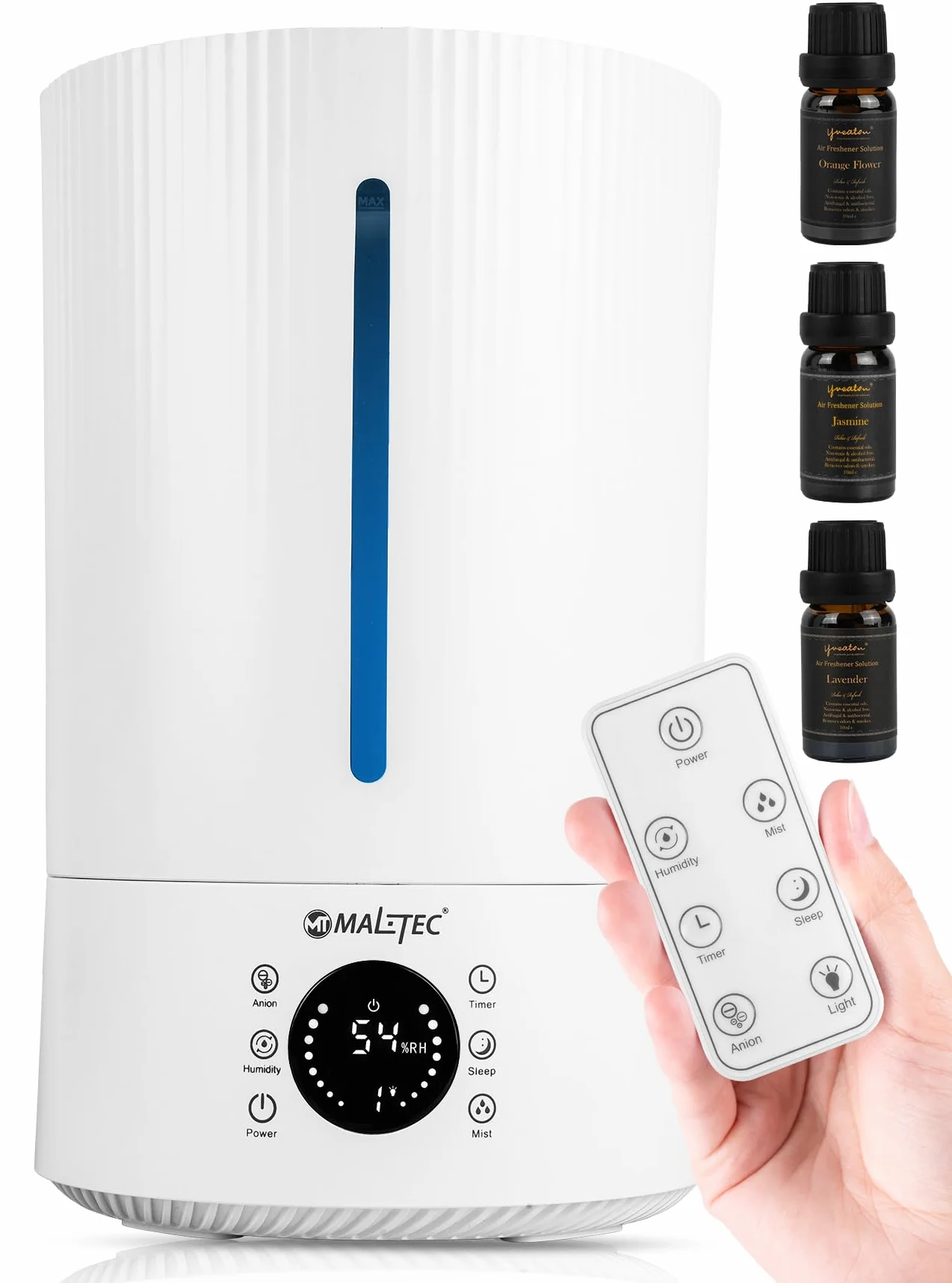 Nawilżacz powietrza Maltec WT5000ION ultradźwiękowy jonizator dyfuzor olejków do 35 m2 aromaterapia 3 stopnie