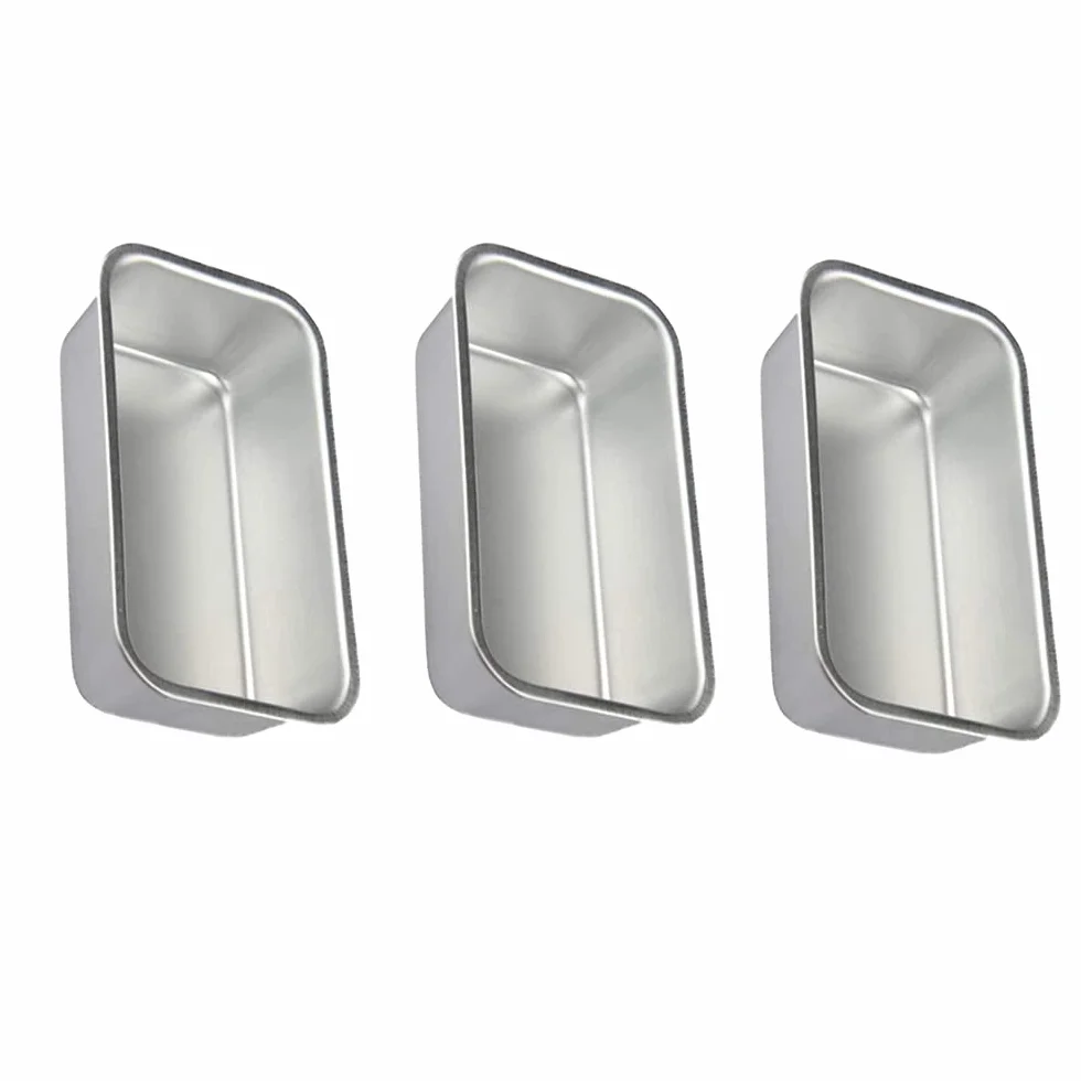 3 sztuki Prostokątne foremki do chleba, foremka do ciasta, nieprzywierająca, nietoksyczna, zdrowa, łatwa do czyszczenia, stop aluminium, do chleba, tostów (13,5 x 7,8 x 3,6 cm)