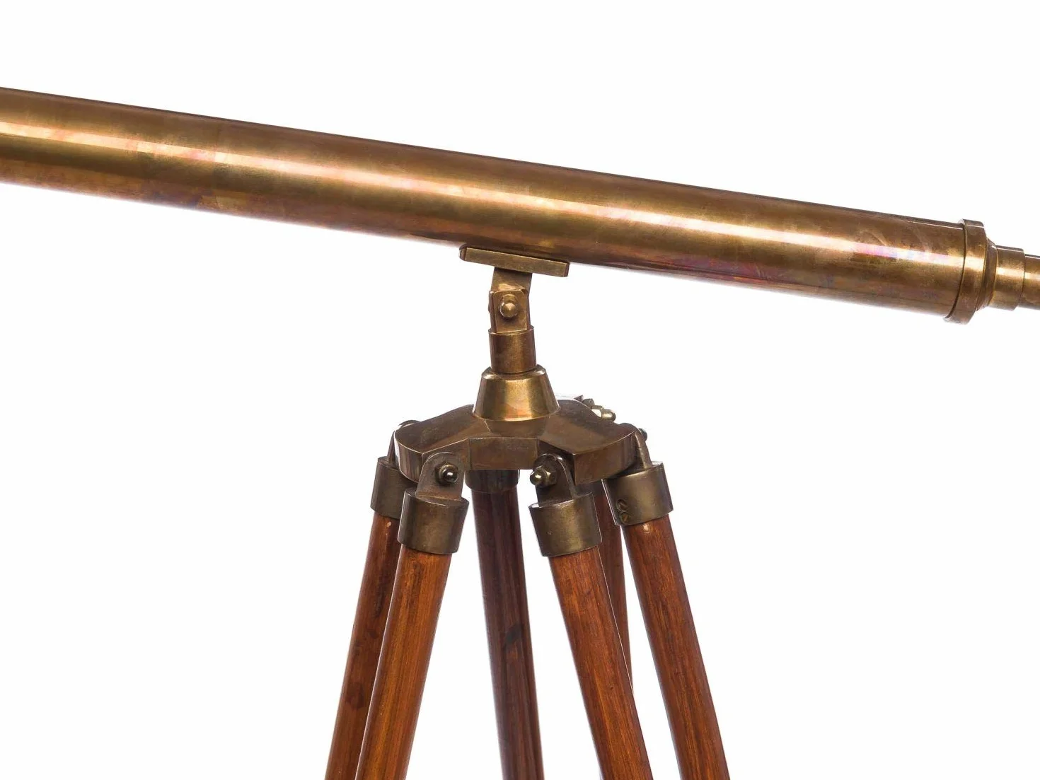 aubaho duży teleskop, polerowany teleskop, drewno mosiężne teleskop, statyw 150 cm antyczny styl