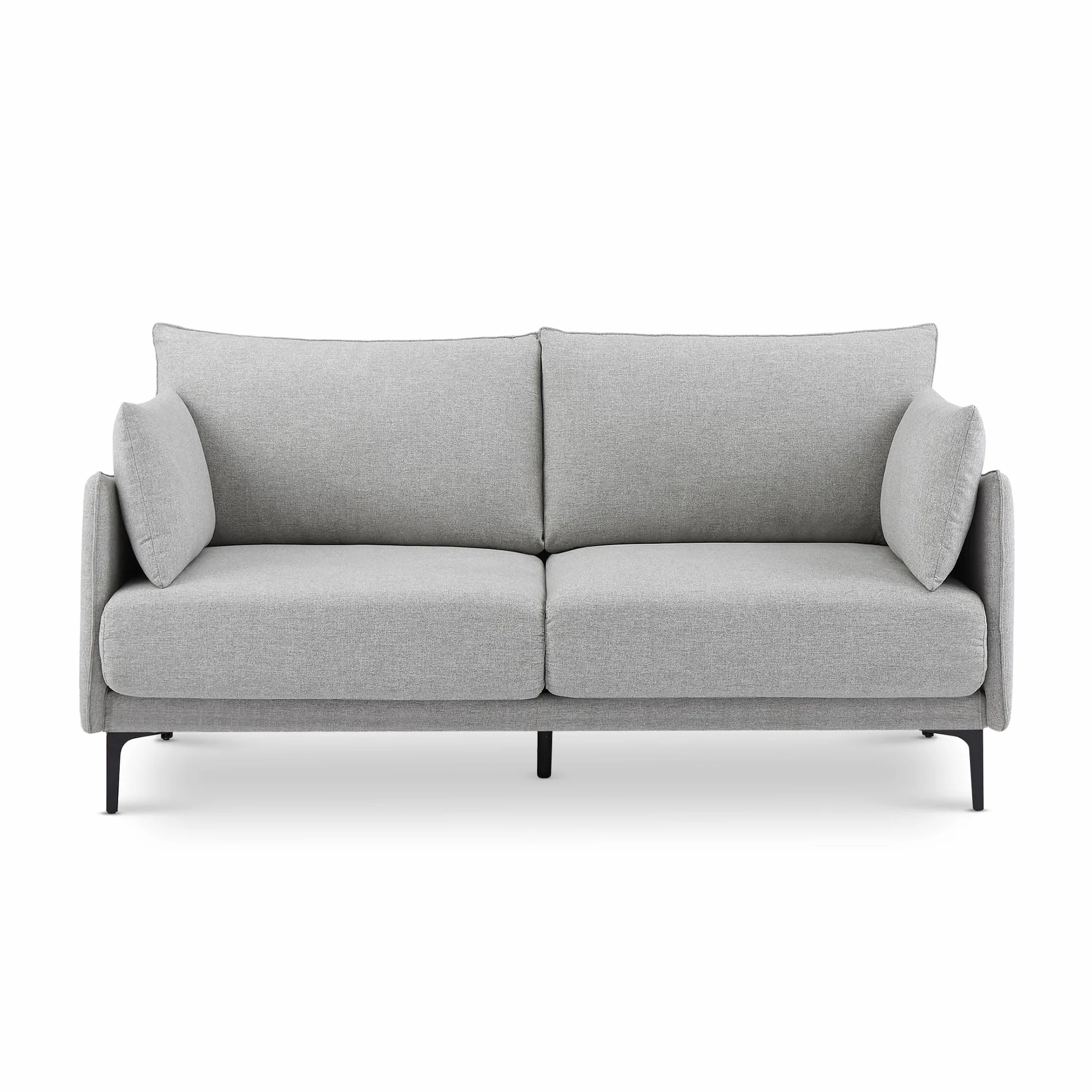 SASHA Industrialna 2-osobowa sofa z jasnoszarej tkaniny