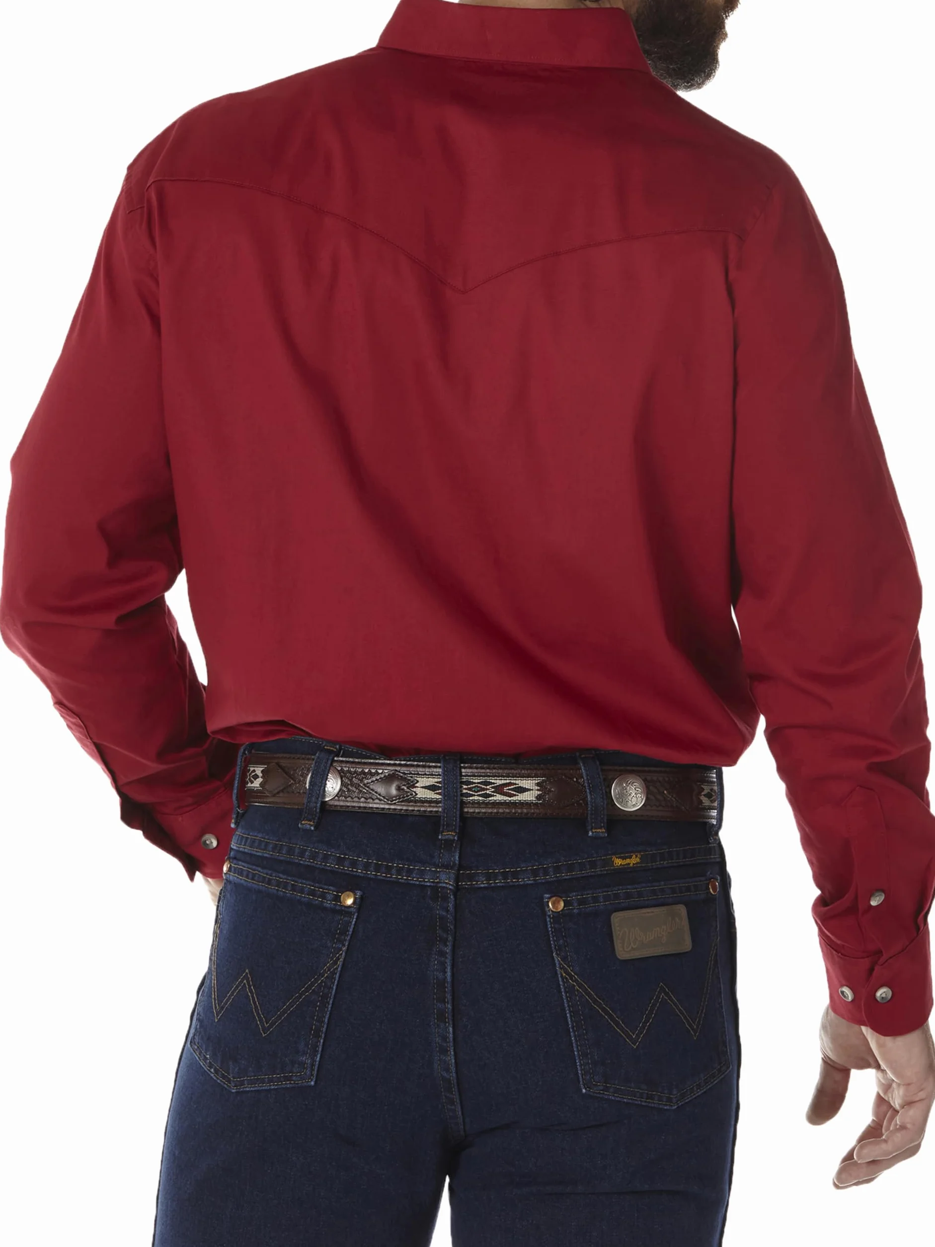 Wrangler Męska koszula robocza z dwoma kieszeniami z długim rękawem i guzikami