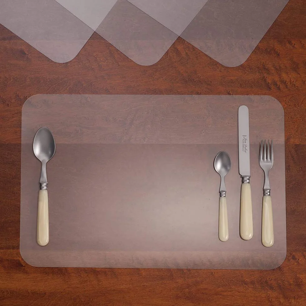 Zestaw stołowy dla dzieci 8 szt. 43x28 cm przezroczysty antypoślizgowy
