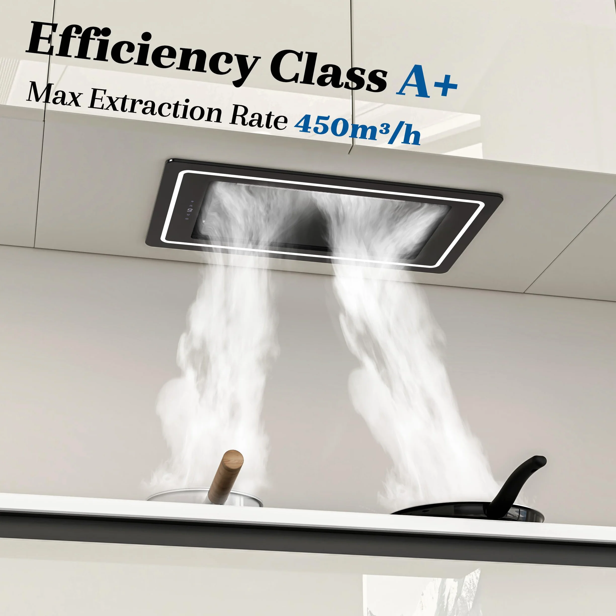 FIREGAS Okap kuchenny do zabudowy 52 cm 450 m³/h klasa A+ sterowanie dotykowe LED