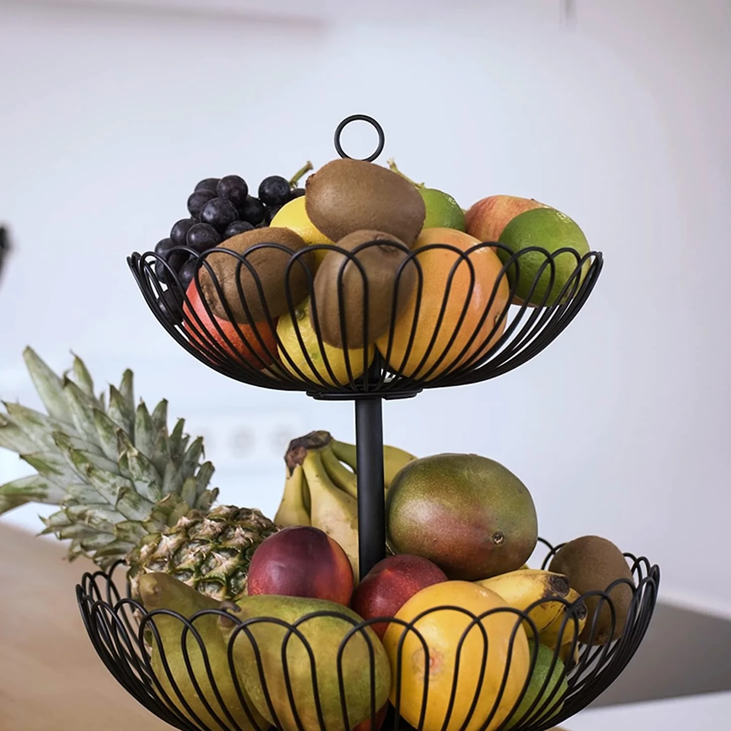 Chefarone® Półmisek na Owoce 33 cm Czarna Etażerka XL z Miseczkami