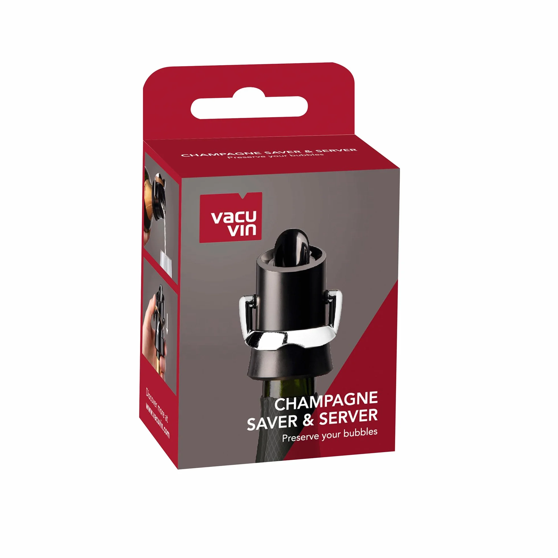 Vacu Vin Champagne Saver korek i nalewak czarny 59 ml