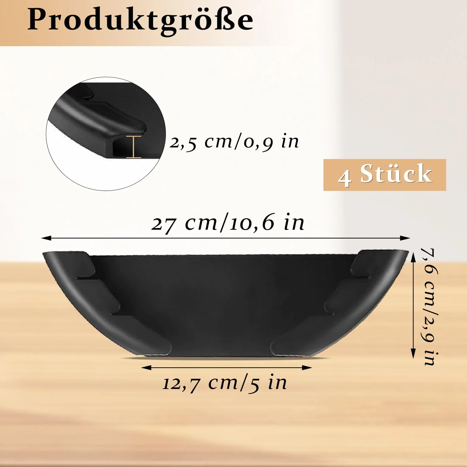 Samoprzylepny uchwyt ścienny na pokrywkę garnka 4 sztuki 15-34 cm organizer do szafki czarny