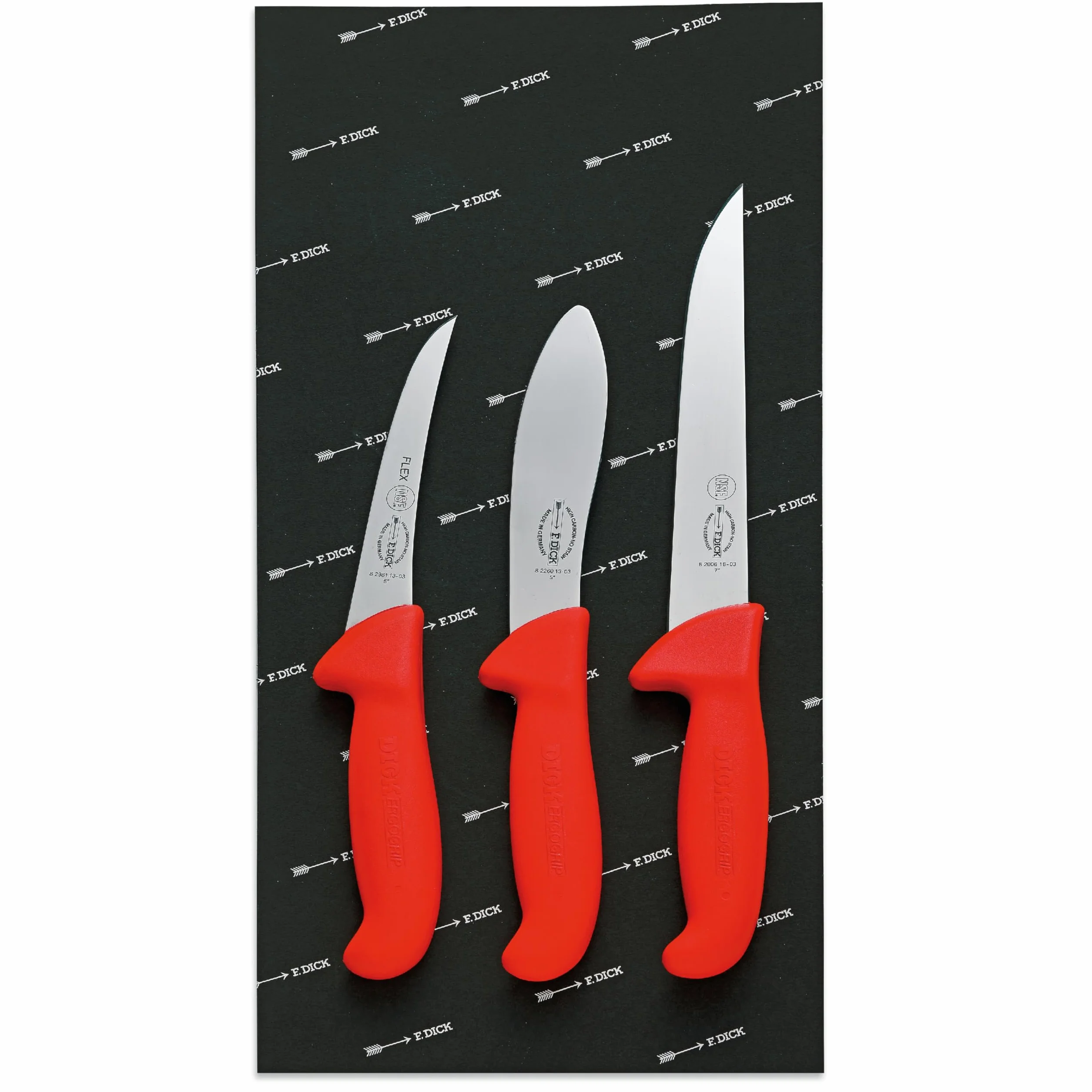 F. DICK ErgoGrip 3-częściowy zestaw noży Jagd Indoor 13 cm 18 cm HRC 56°