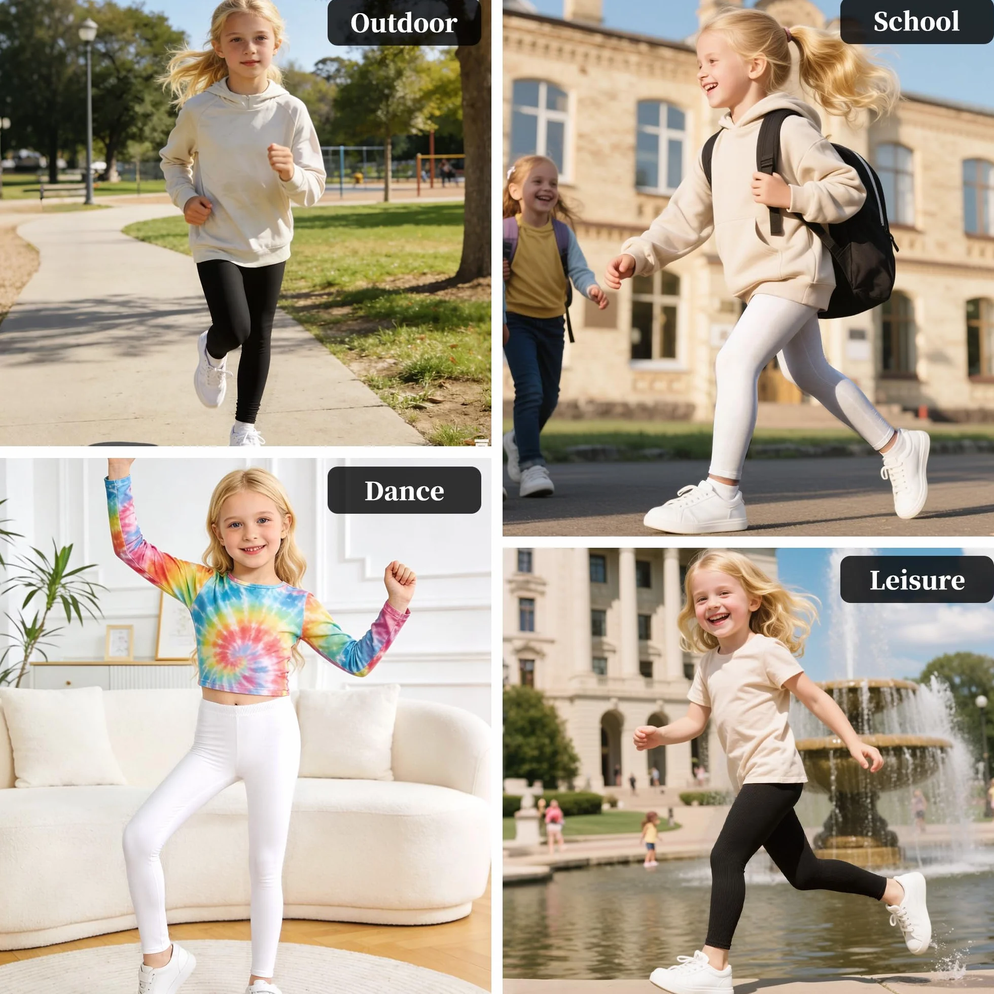 Legginsy dla dziewczynek bawełniane oddychające miękkie elastyczne długie spodnie sportowe siłownia taniec szkolny legginsy jednokolorowe rajstopy dziecięce odzież na co dzień 5-12 lat