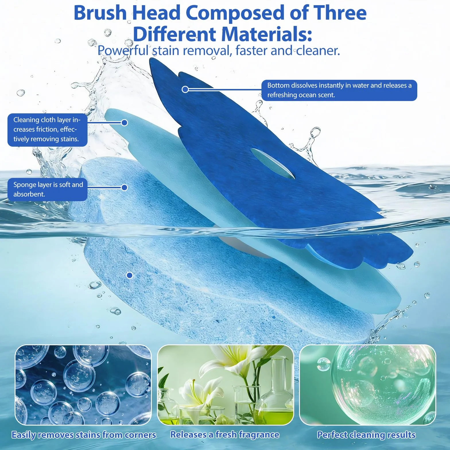 Gąbki do czyszczenia 90 sztuk niebieskie Ocean Fresh