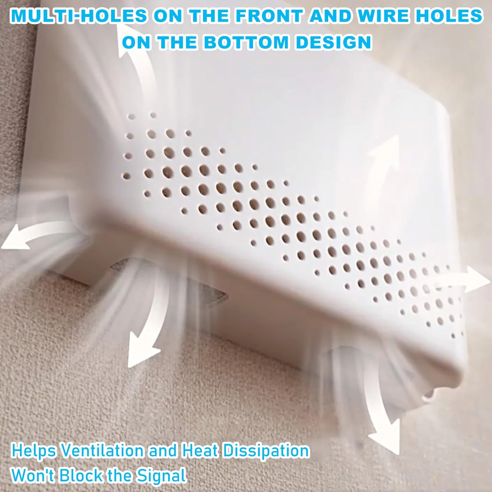 Router Box biały, 30 x 22 x 6,5 cm – pudełko do przechowywania routera WLAN, pudełko do przechowywania i odkładania na przykrywanie modemu i kabli, półka ścienna z zarządzaniem kablami jako stojak