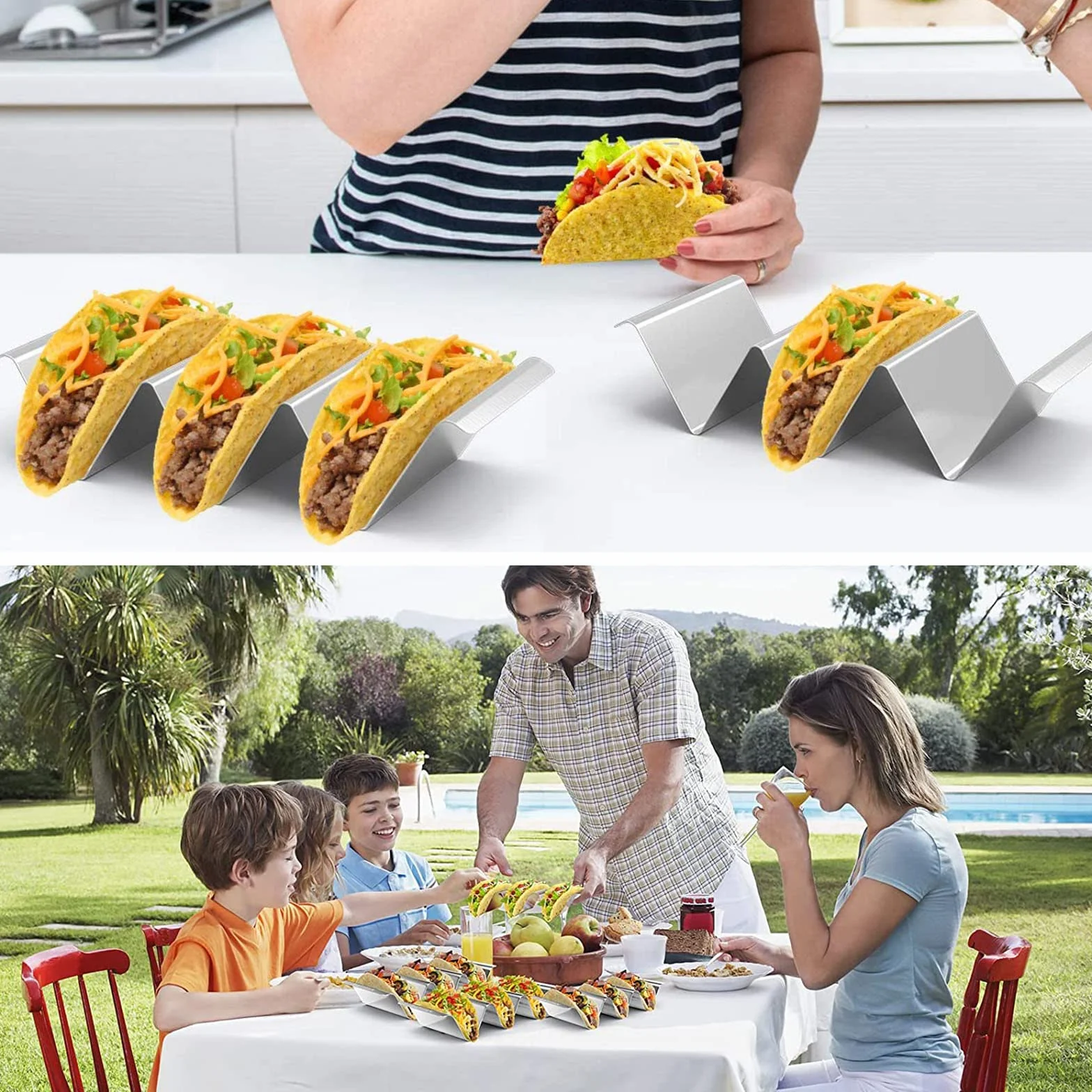 Taco uchwyt na kanapki, do restauracji, domu, na piknik, imprezę, festiwale, 2 sztuki