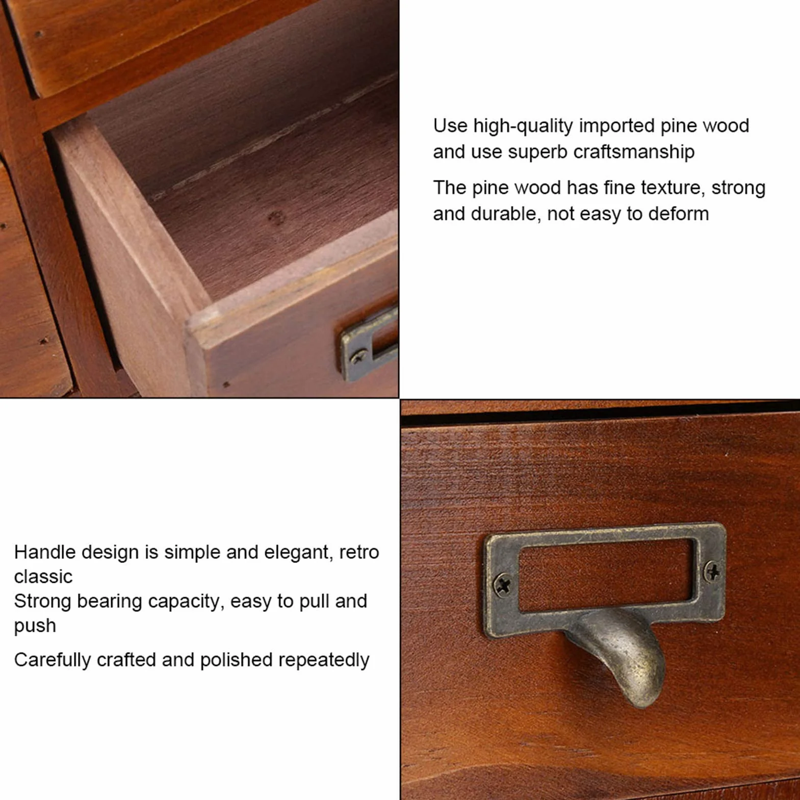 Fockety Drewniany organizer na biurko w stylu vintage z 9 szufladami, szafka aptekarska, komody i szafki aptekarza, pudełko do przechowywania ziół, meble w stylu vintage - niebieski, na