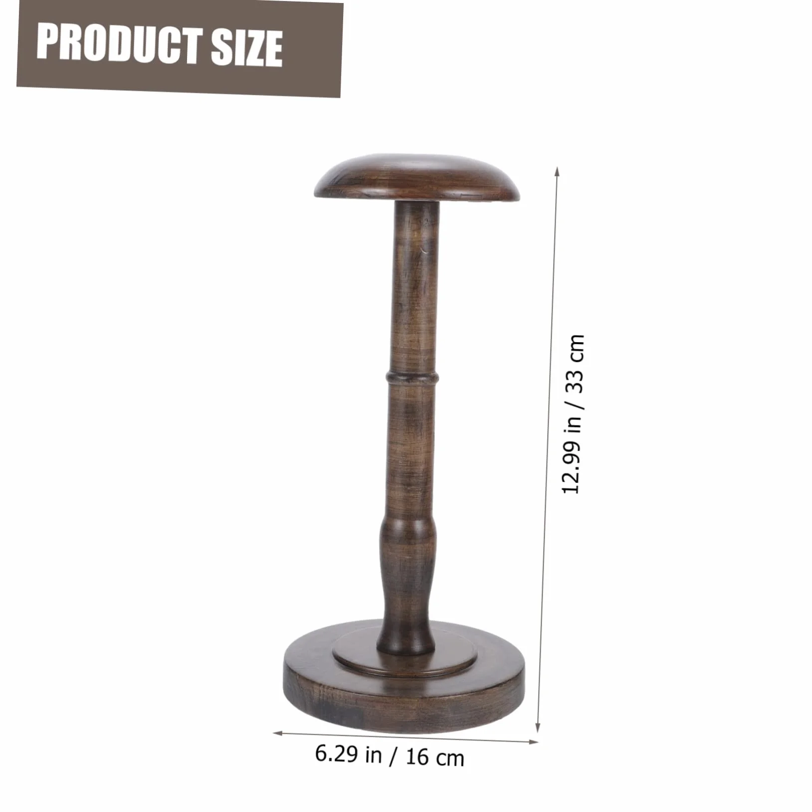 KOMBIUDA Vintage Cap Holder Rack 13-calowy Okrągły Stojak Na Kapelusze Z Drewna Organizer Na Czapki