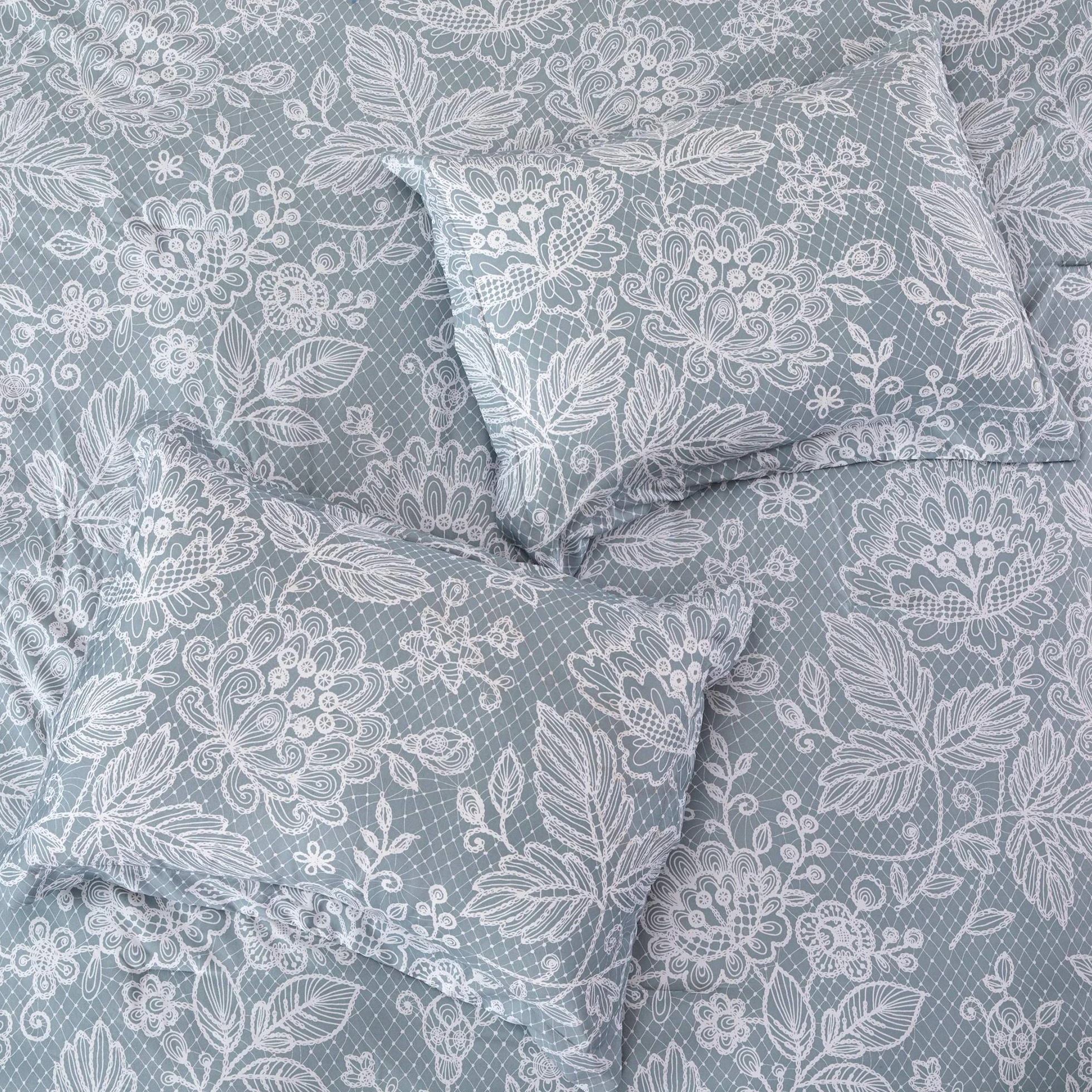 Pacific Coast Textiles 8-częściowy nadruk dwustronne łóżko w torbie Olivia Full, poliester,