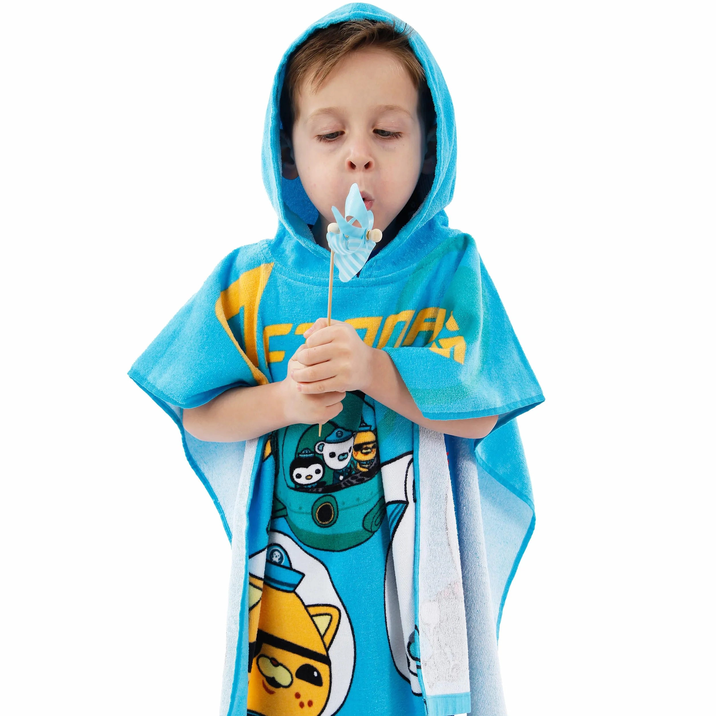 Octonauts Ręcznik z Kapturem Dziecięce Ponczo-Ręcznik Bawełniany Plażowy dla Chłopców Niebieski