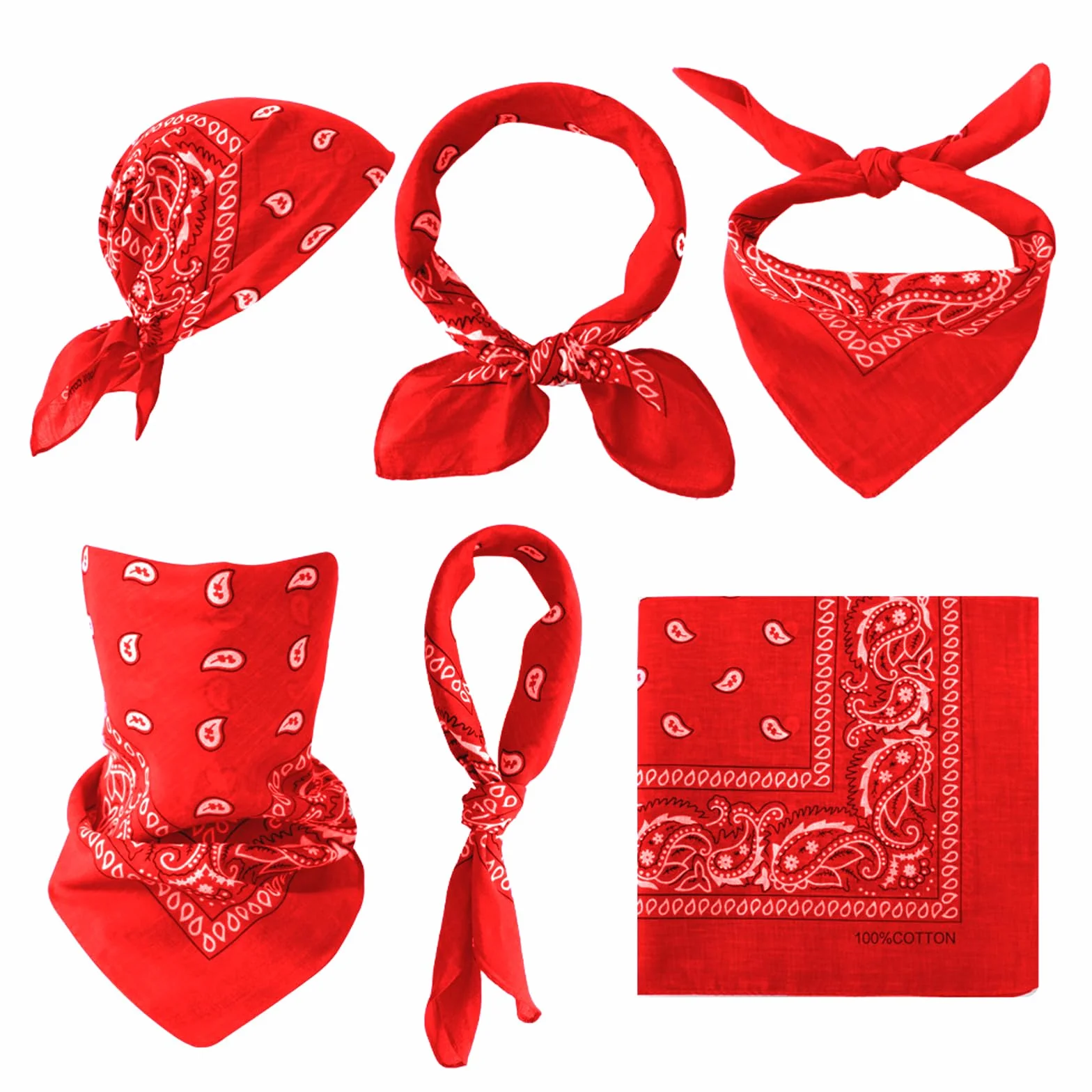 10 paczek bawełnianych bandan kowbojskich, chusta do gry w karty, jedwabny szal mulbery, chłodząca maska na twarz, uniseksowa ocieplacz na szyję dla dorosłych, szalik i bandana w jednym (54x54cm