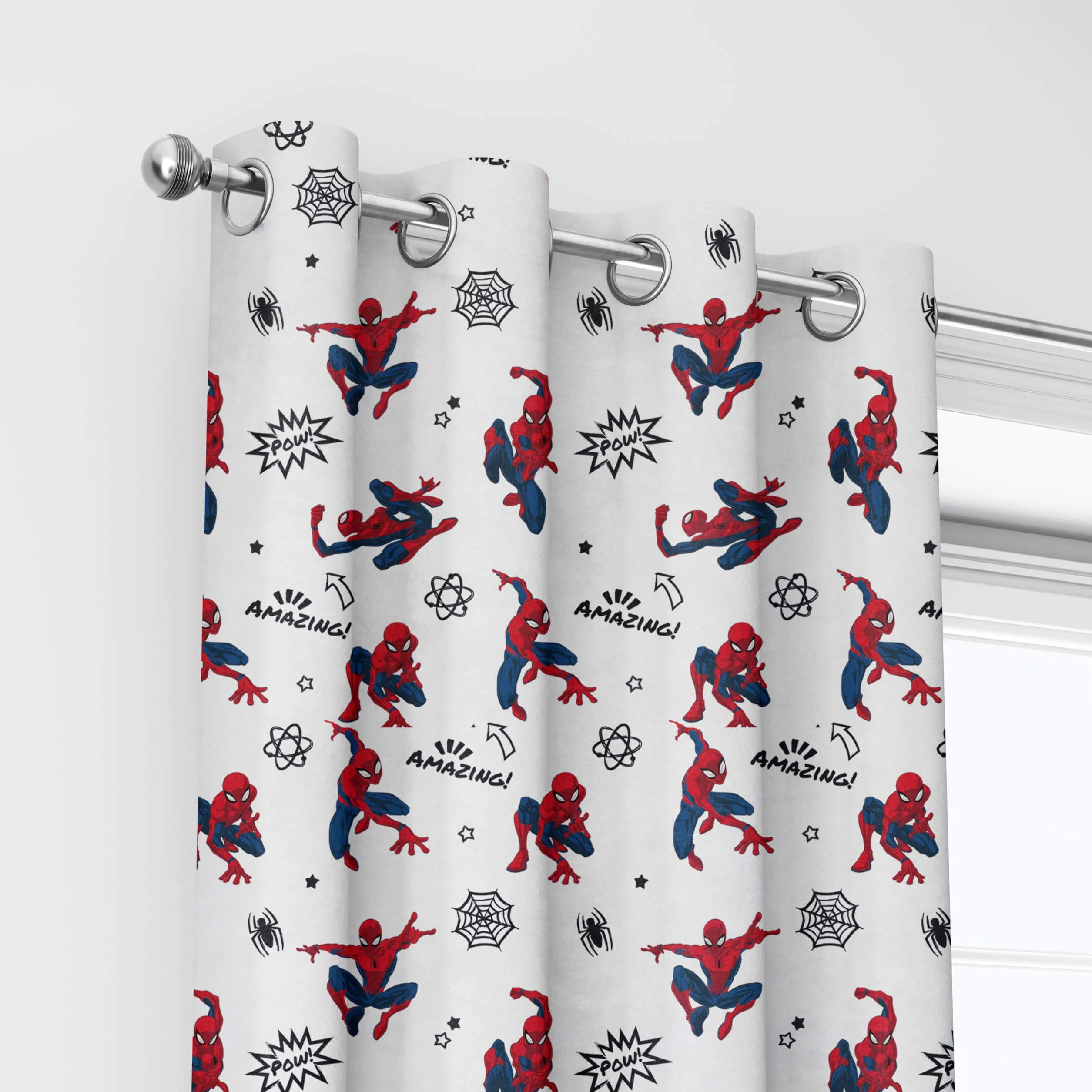 Spiderman zasłona z pierścieniami 140 x 290 cm oficjalny produkt Disneya