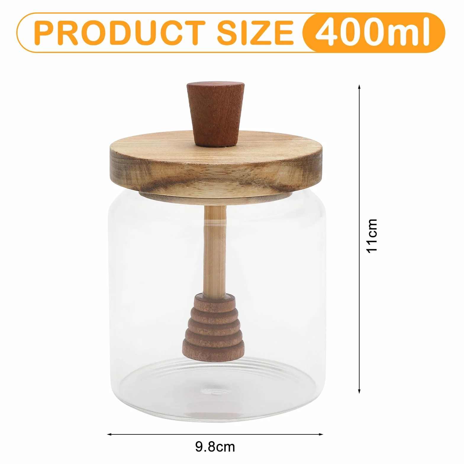 TNSLAND Dozownik miód słoiki z pokrywką 400 ml