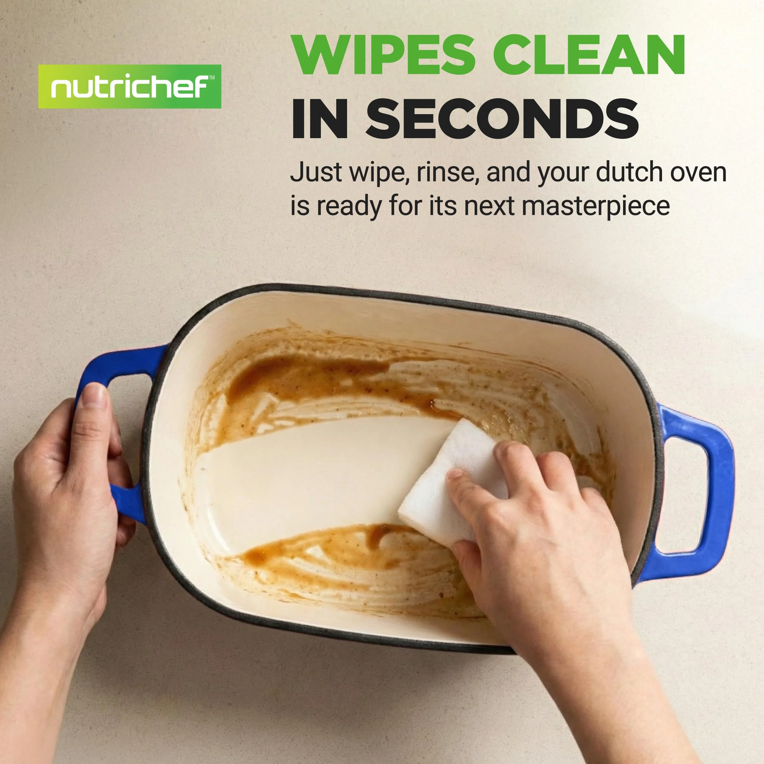 NutriChef 10" emaliowana żeliwna forma do chleba z pokrywką, owalna forma typu Dutch oven z silikonowymi rękawicami, odporna na temperaturę do 260°C, do pieczenia, pieczenia mięs, duszenia, niebieska
