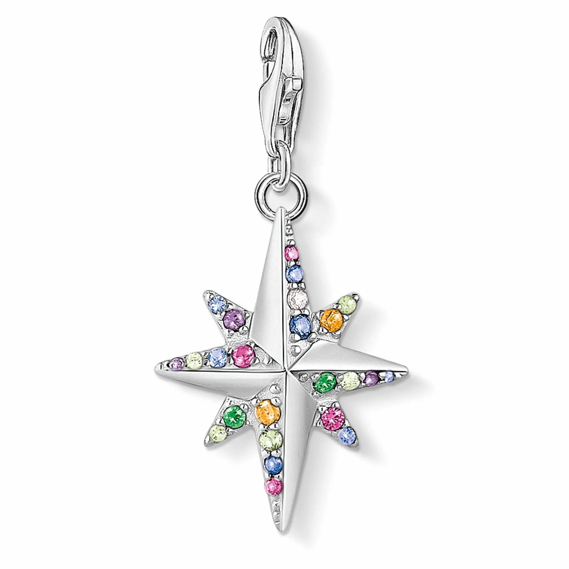 THOMAS SABO Damska zawieszka charms, kolorowa gwiazda, srebro wysokiej próby 925