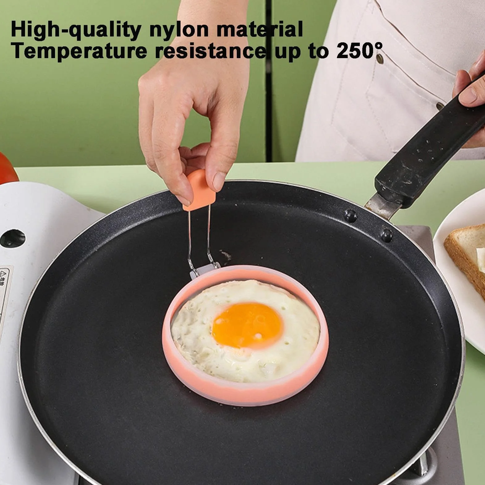 Silicone Egg Rings Non-Stick Round Egg Ring Mold Portable Frying Egg Cooking Rings For Breakfast Sandwiches