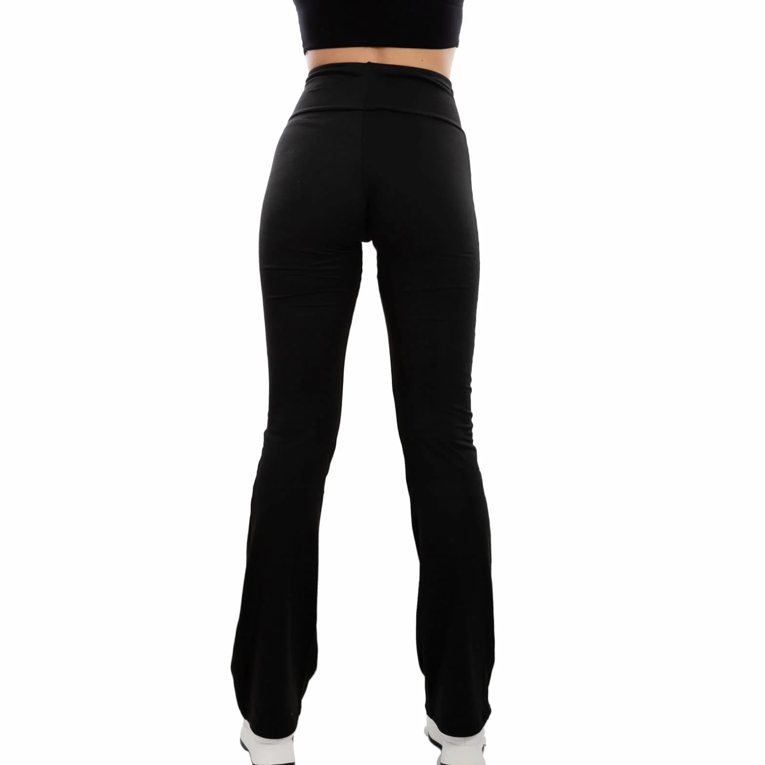 Toocool Spodnie Kobiety Łapa Flare Dzwonek Fitness Kombinezon Podstawowy Sportowy H908, Czarny, S-M
