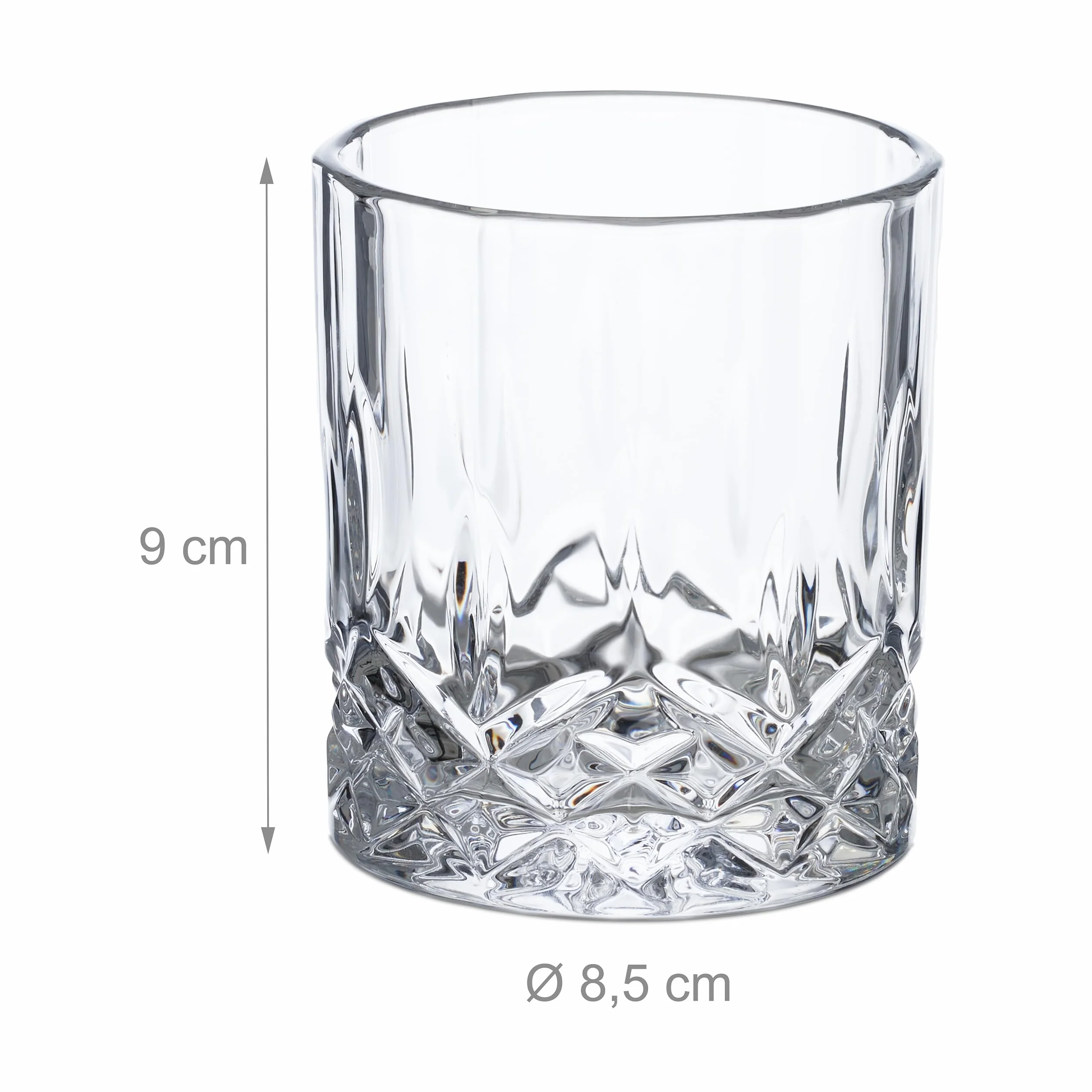 Relaxdays Kieliszki do whisky zestaw 4 sztuk 300 ml szklanki do wódki przezroczyste