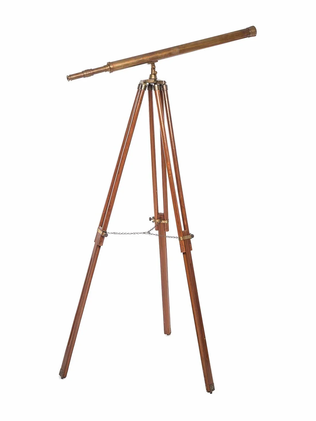 aubaho duży teleskop, polerowany teleskop, drewno mosiężne teleskop, statyw 150 cm antyczny styl
