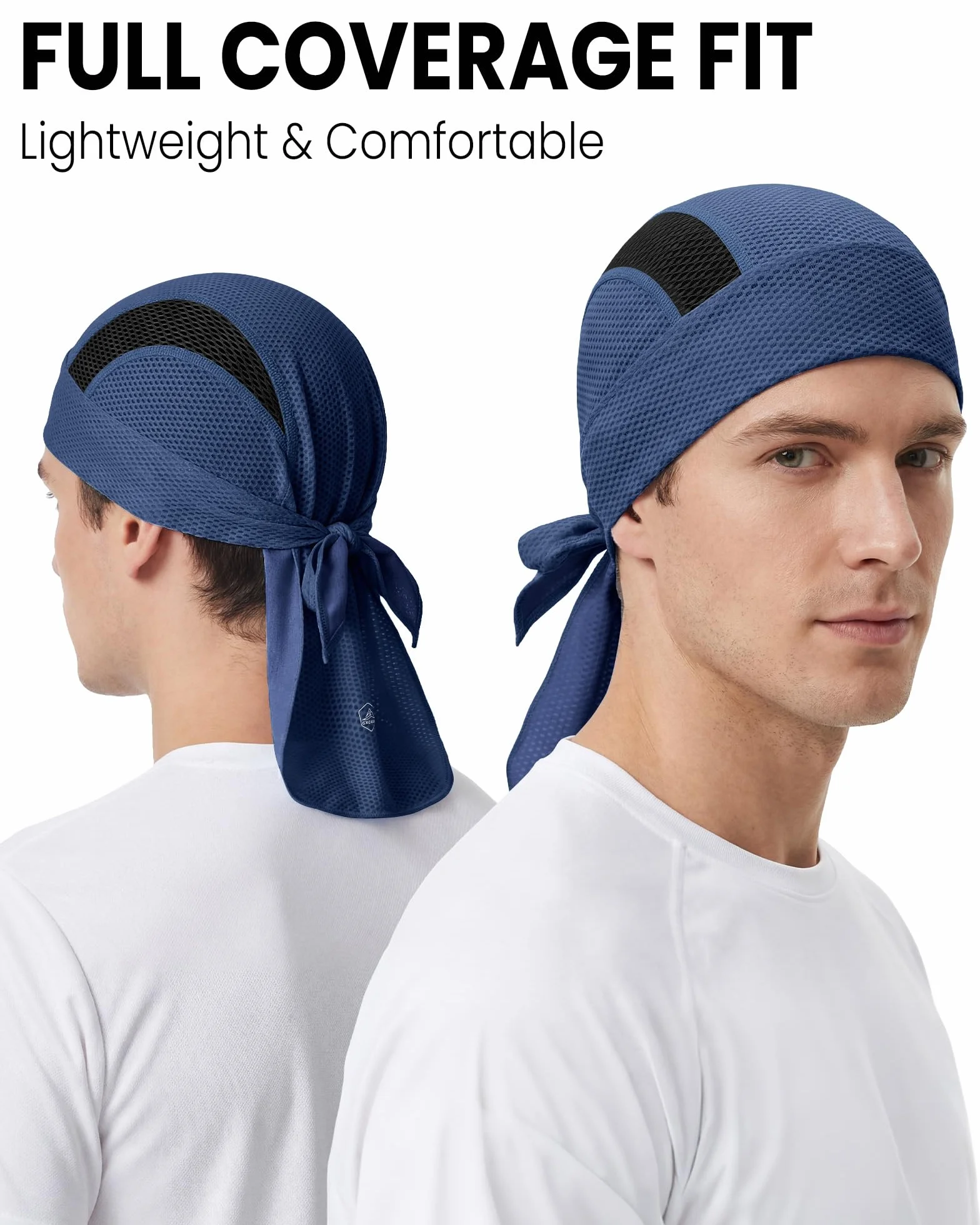 GXCROR Chłodząca czapka z czaszką Durag Bandana, odprowadzająca pot chusta na głowę do jazdy na rowerze, biegania, motocykla, oddychająca szmatka Doo