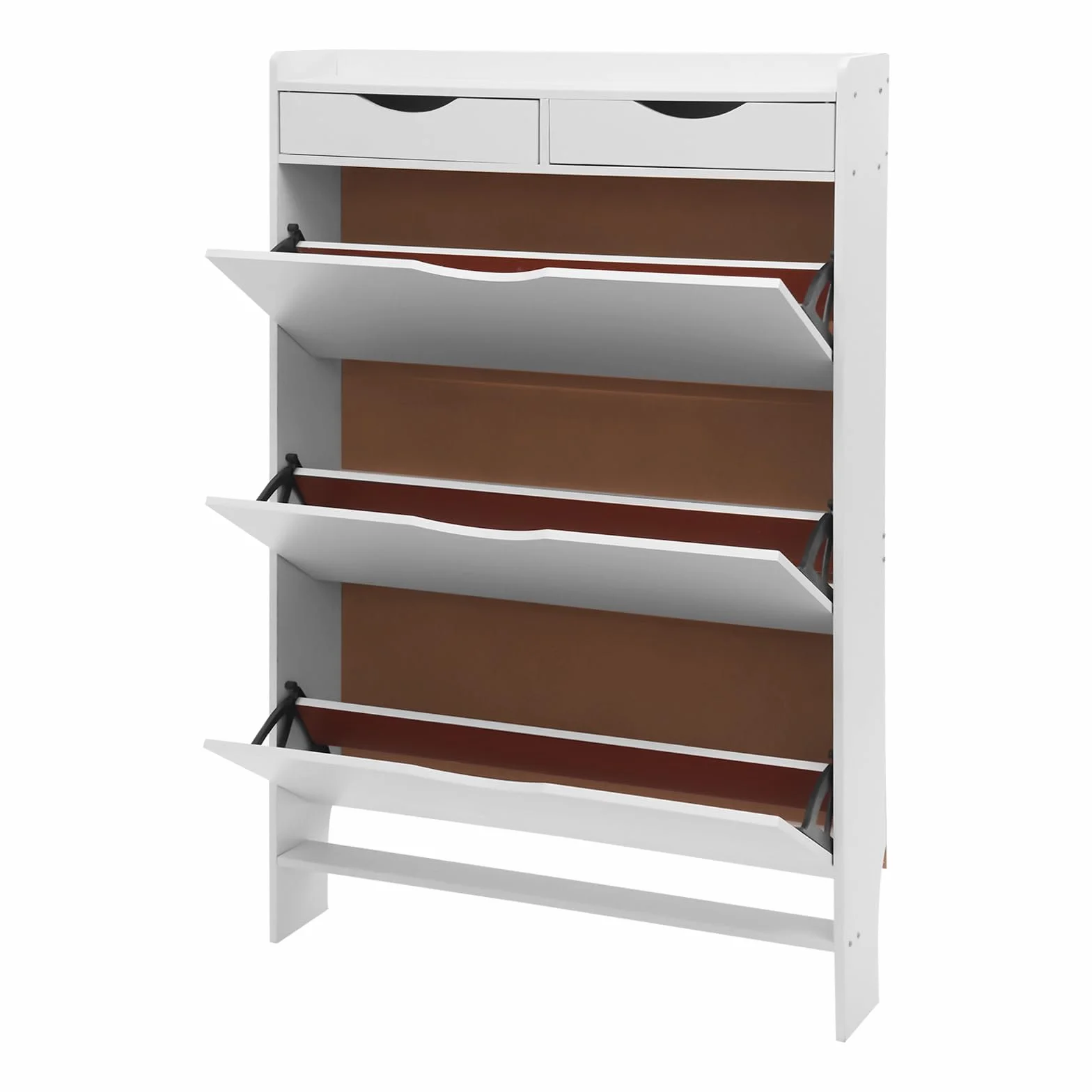 Szafka na buty wąska 3 klapy 4 półki biała 80x17x125 cm