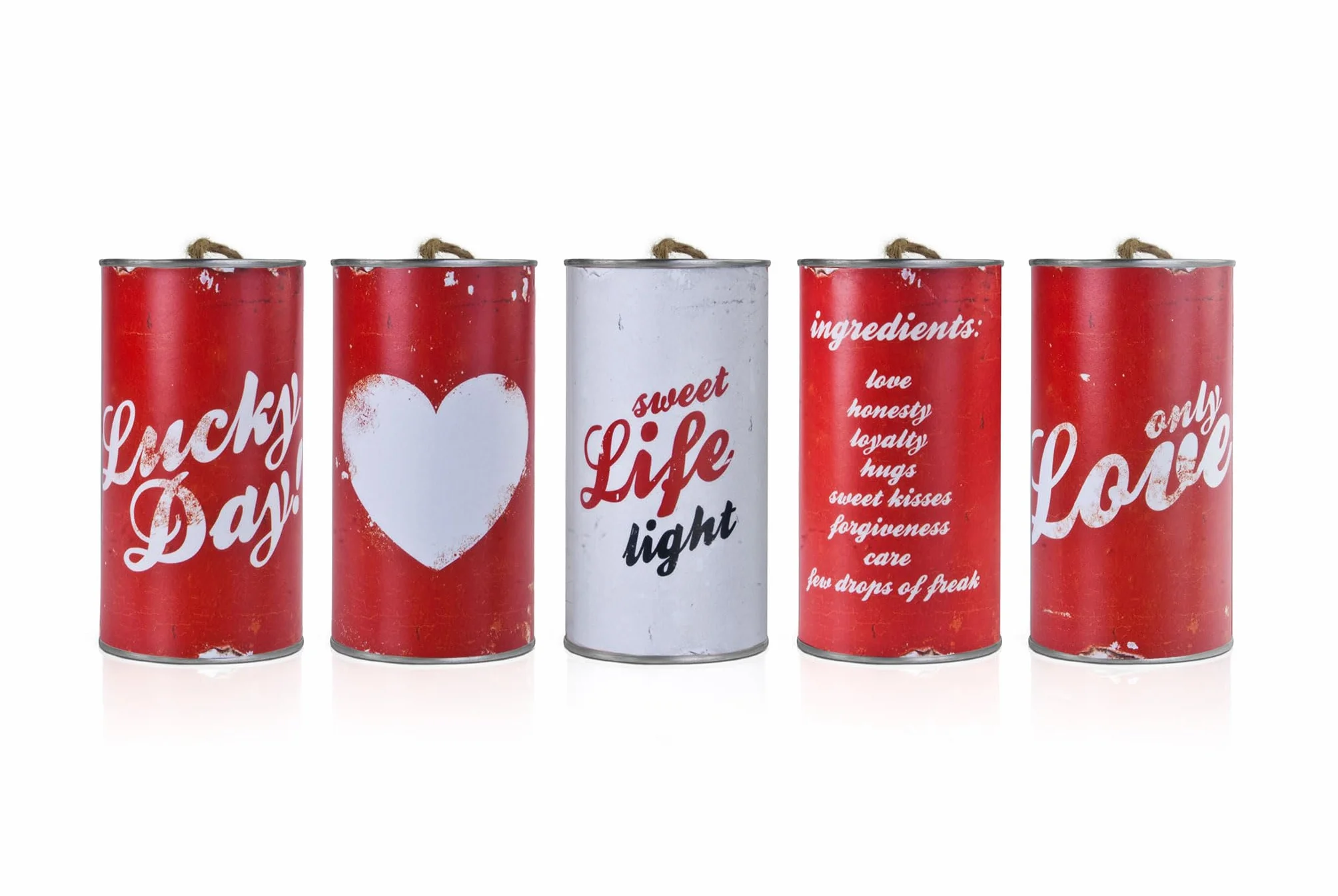 PartyDeco Zestaw Puszek Weselnych do Dekoracji Samochotu Retro Vintage DekoracyjneMetalowe Puszki Wesele Dekoracja Samochodu Ślub
