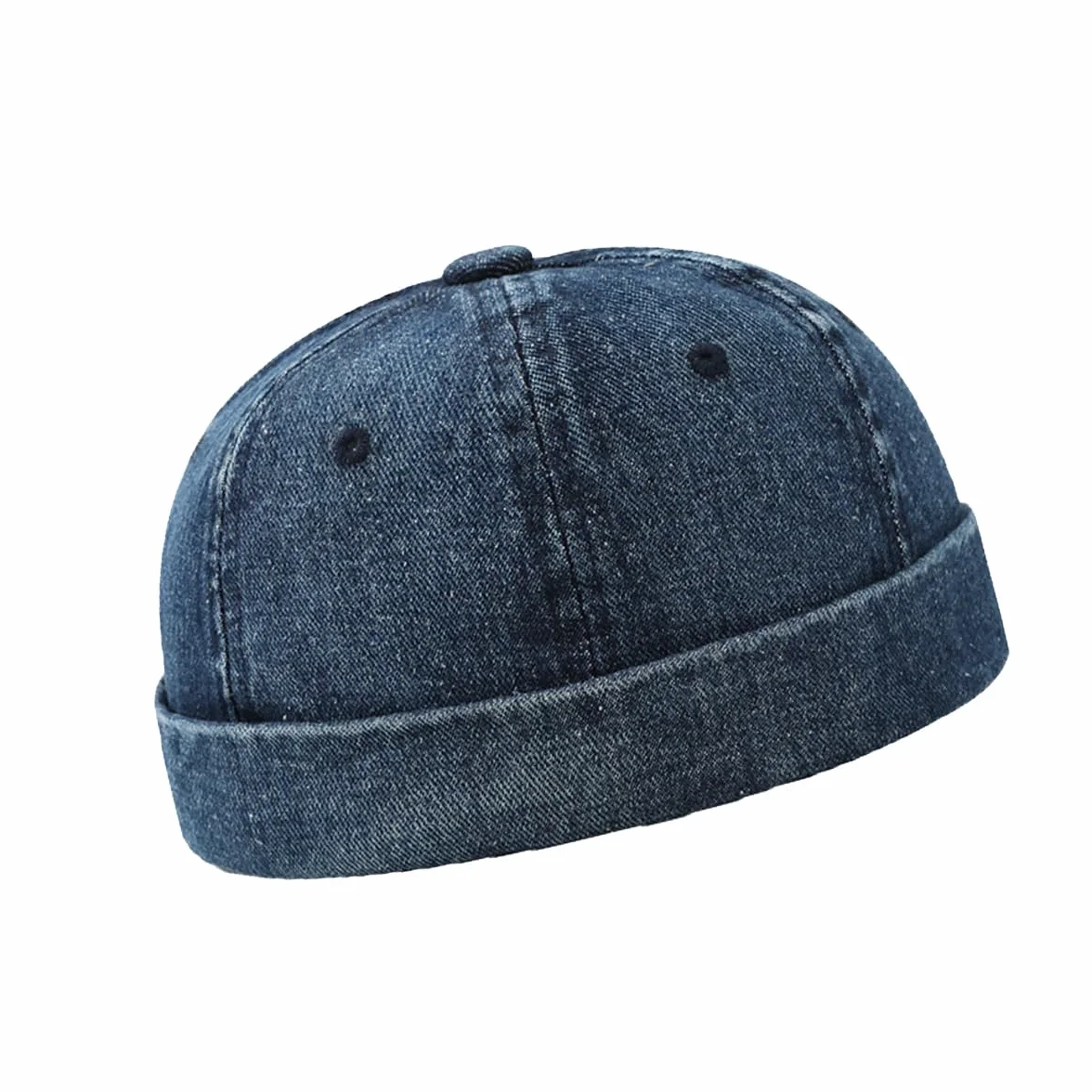 YAMEE Czapka dokerka unisex denim, bez brzegów czapka na zegarek z podwiniętym mankietem damska stylowa czapka żeglarska męska oddychająca regulowana czapka portowa damska vintage czapka zimowa damska