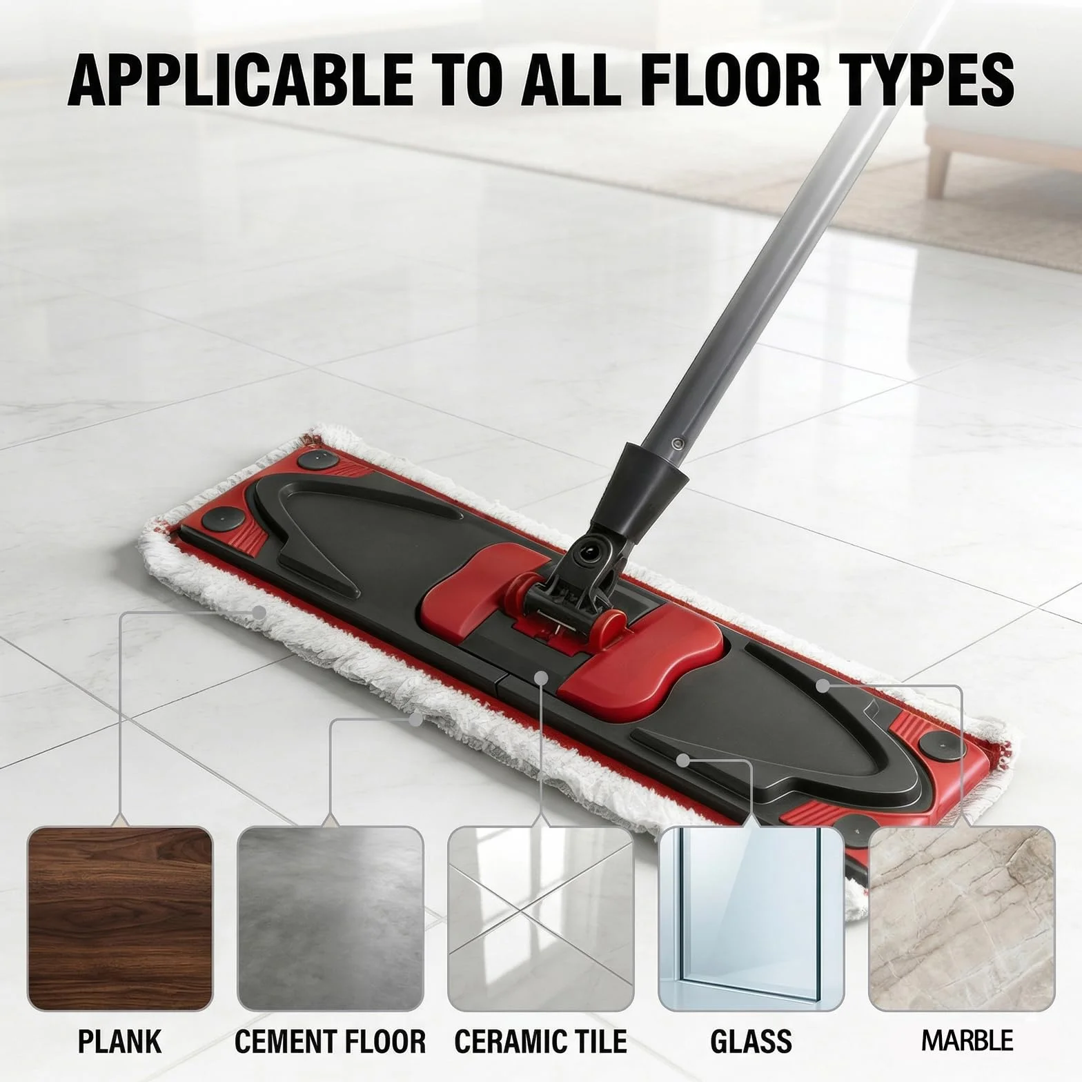 Zestaw wymiennych nakładek na mop 2 w 1 z mikrofibry 14 cm x 36 cm