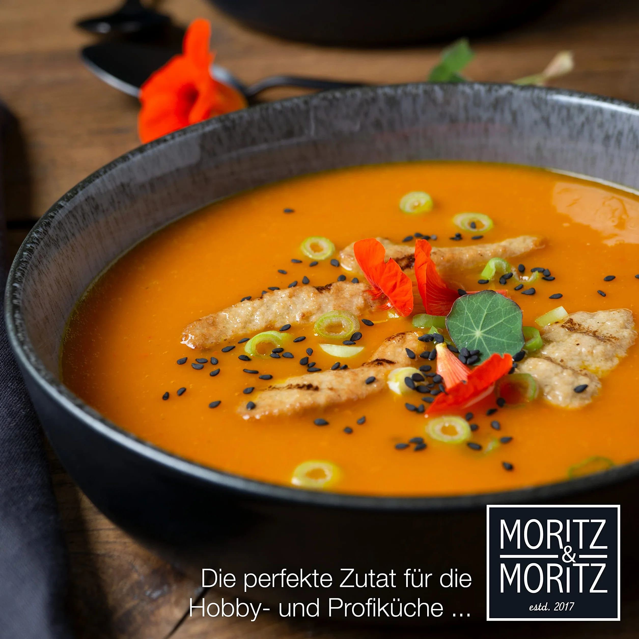 Moritz & Moritz VIDA zestaw 6 antracytowych talerzy do zupy, porcelana, mycie w zmywarce, mikrofala
