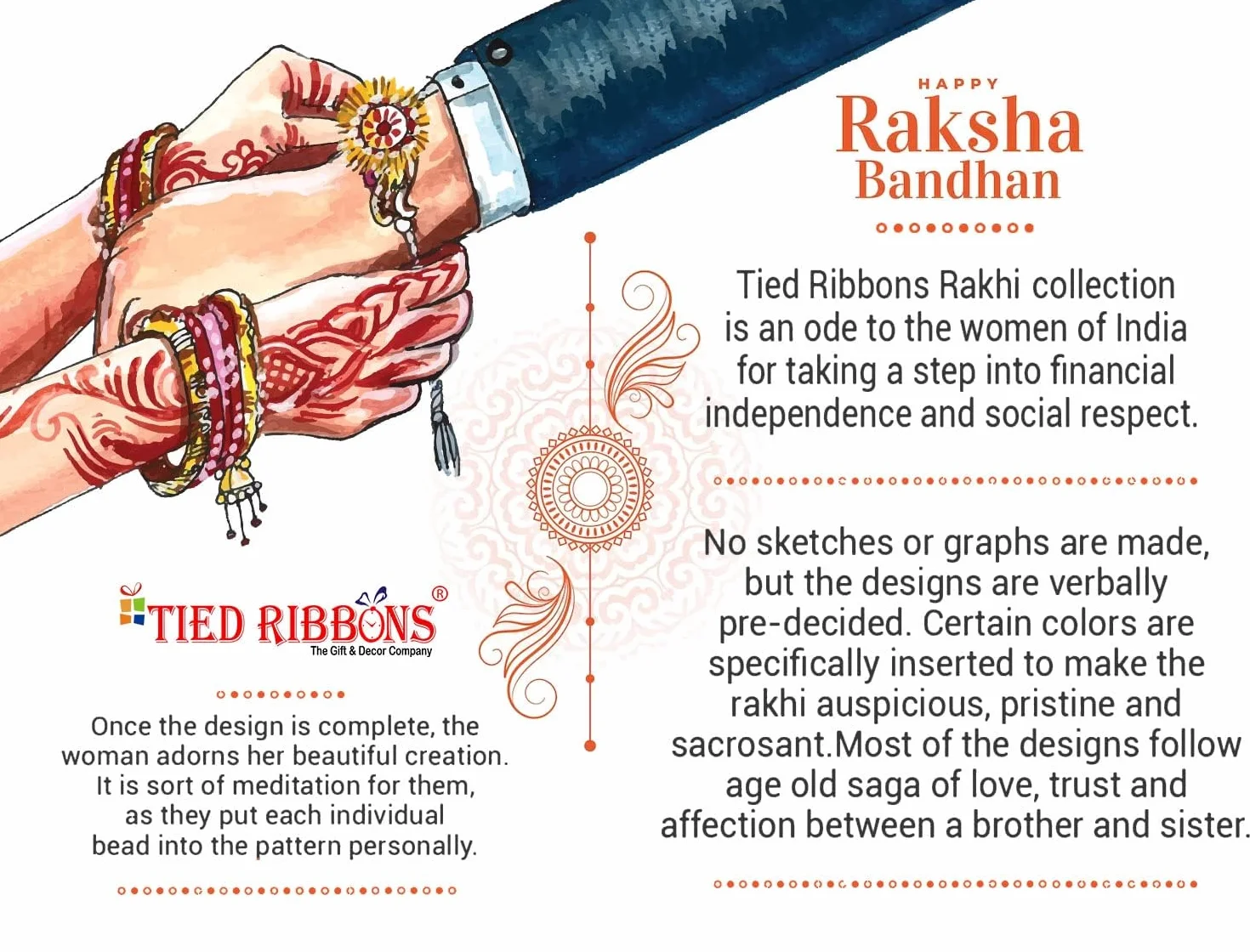 TIED RIBBONS rakha dla braci zestaw 2 z kartą Bro Rakhi, Standard, Gwint