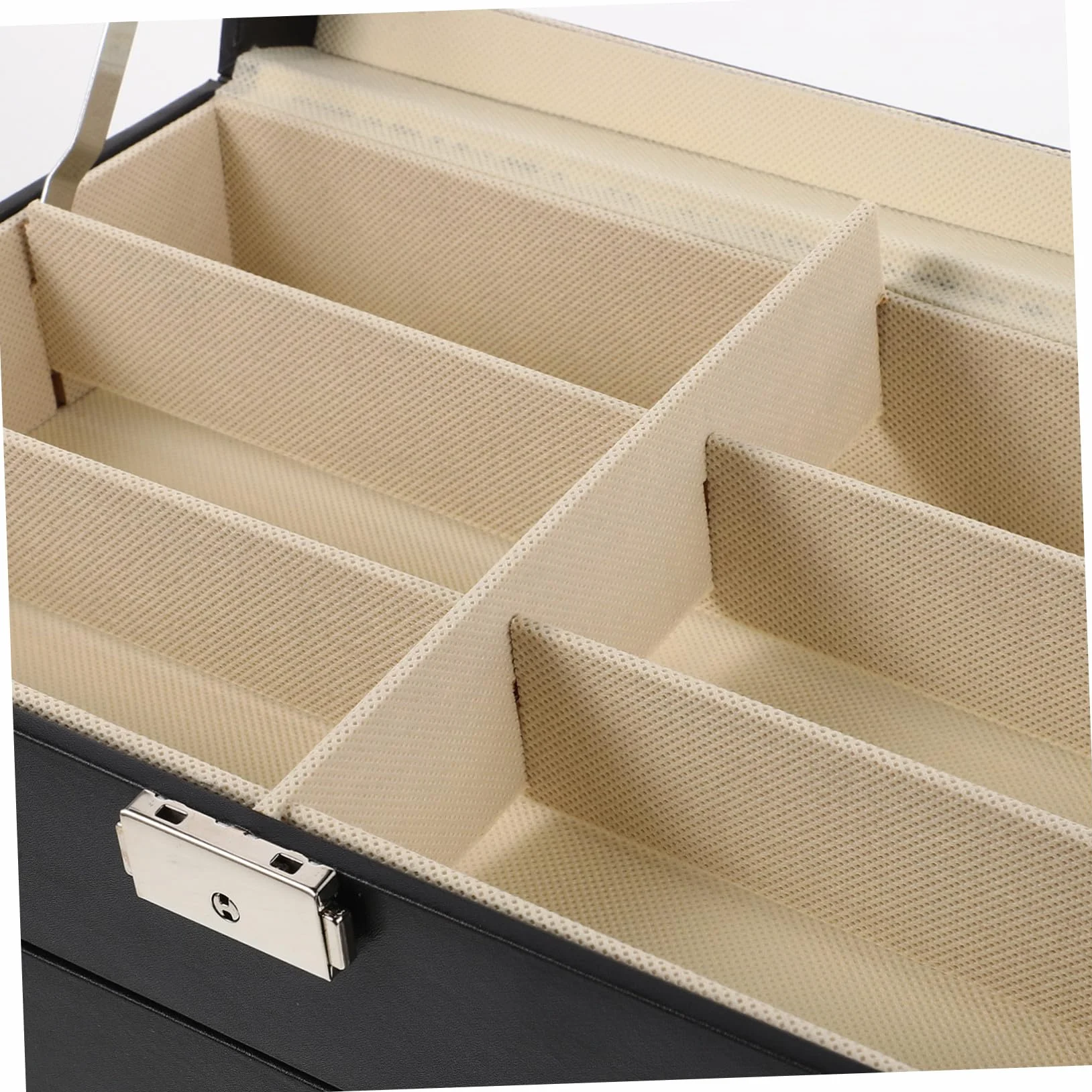 CALLARON Podwójna Warstwa Skórzanego Etui Okulary z Przegrodami Twarda Ochrona i Miękka Wyściółka Organizer Okulary Przeciwsłoneczne Do Domu i Podróży z Przezroczystym Okienkiem