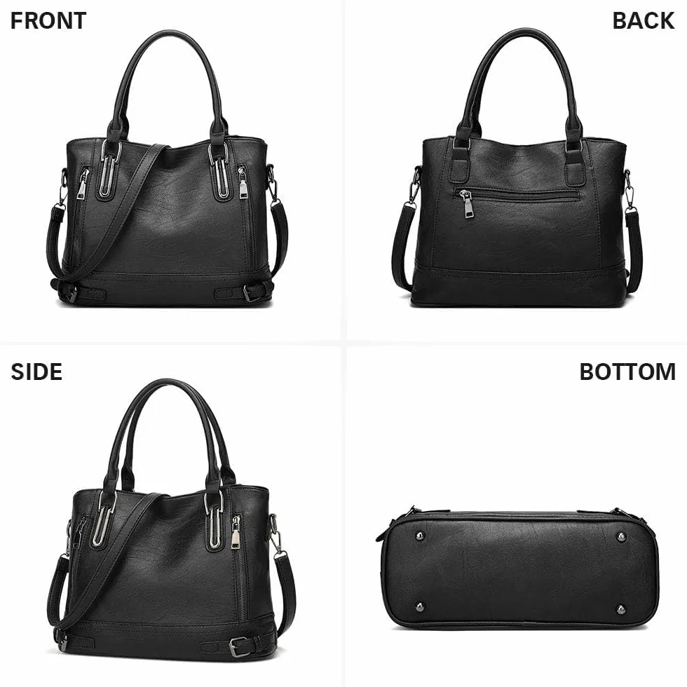 VINBAGGE Torebki dla kobiet, designerska damska skórzana torba na ramię, torebka crossbody, duża pojemność, torba do pracy i na co dzień z odpinanym paskiem