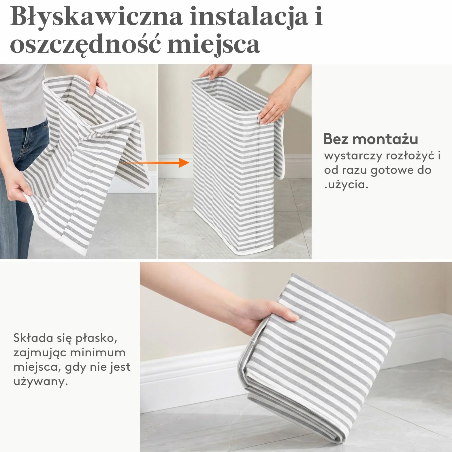 Lifewit Pojemnik na Papier Toaletowy z Pokrywą Składany 22L Wodoodporny Organizer Łazienka Szary