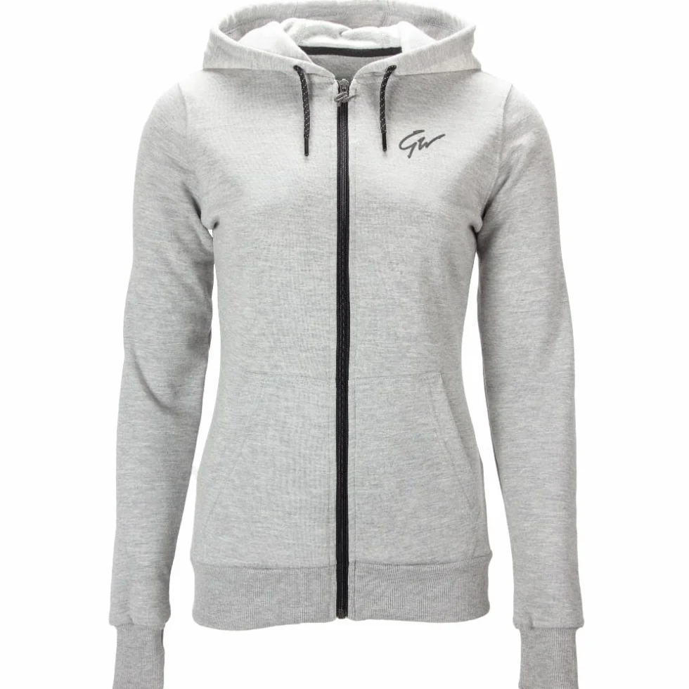 Gorilla Wear Pixley Zipped Hoodie - czarna - lekka funkcjonalna górna część sweter z zamkiem błyskawicznym do uprawiania sportu, na co dzień, na czas wolny, trening, wygodna, oddychająca, z bawełny i