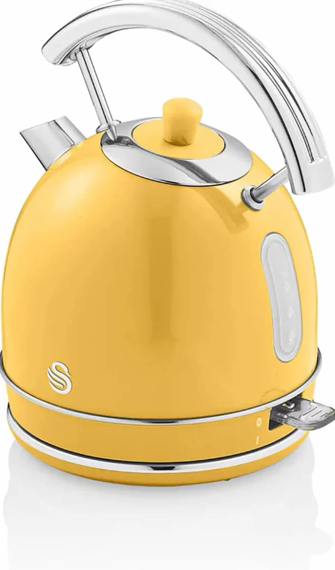 Swan Elektryczny czajnik retro 1,8L 3000W Strix bezprzewodowy żółty