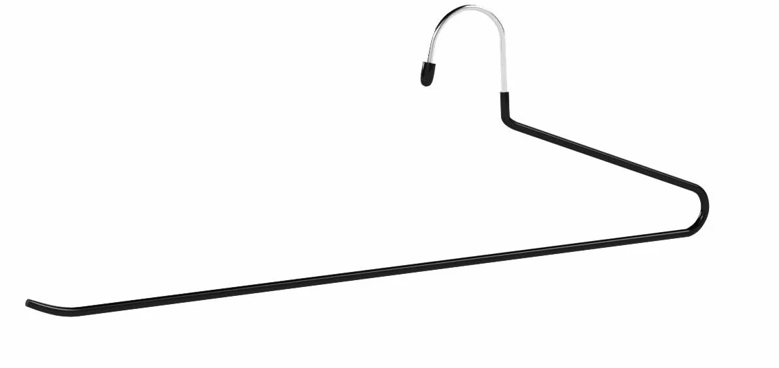 SONGMICS Wieszak na ubrania z metalu, 20 sztuk, wieszak na spodnie, wykonany z drutu o średnicy 5 mm, powlekany tworzywem sztucznym PCW, antypoślizgowy, 38 cm, chromowany czarny CRI004-20